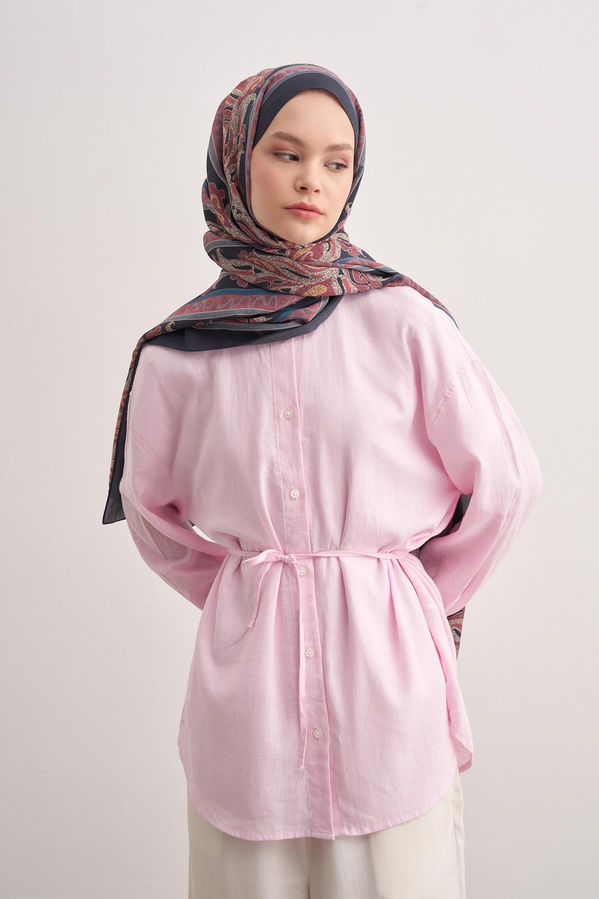 Glow Soft Pembe Vela Floş Şal