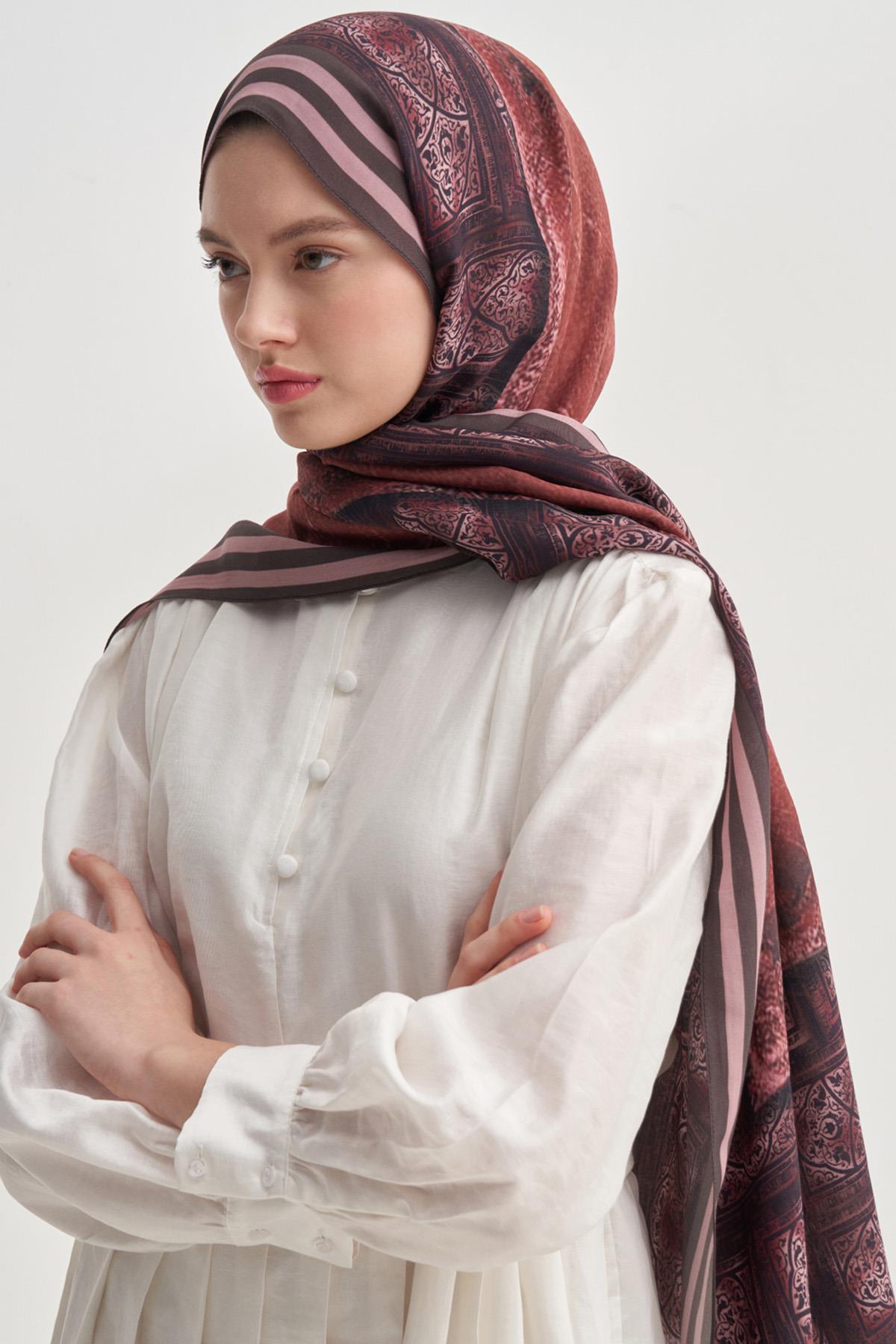 Serenya Vela Floş Şal Kızıl