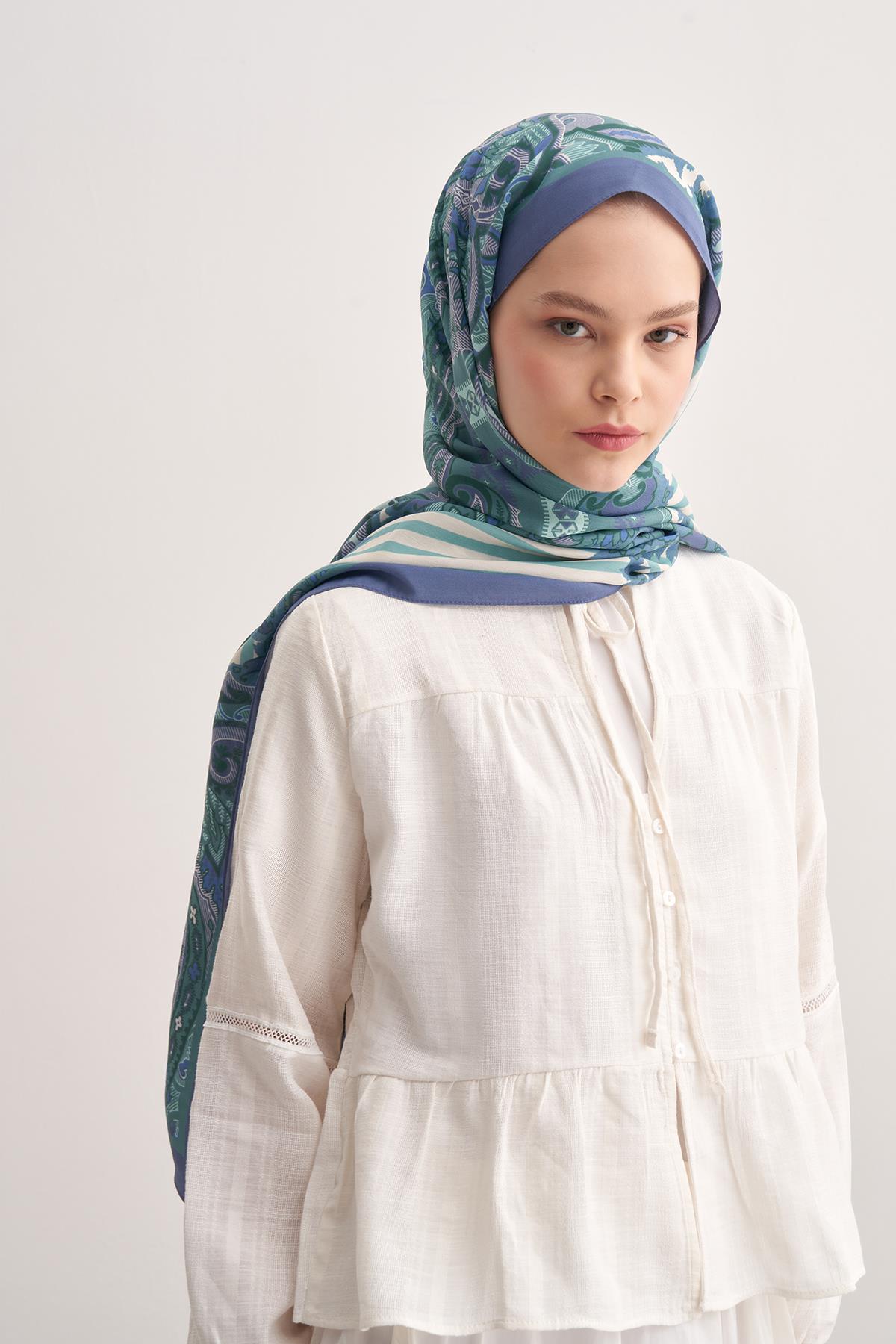 Bloomline Lila Vela Floş Şal