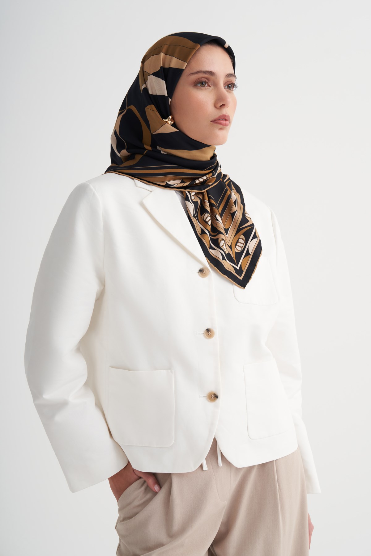 Radiant Gold Twill Eşarp