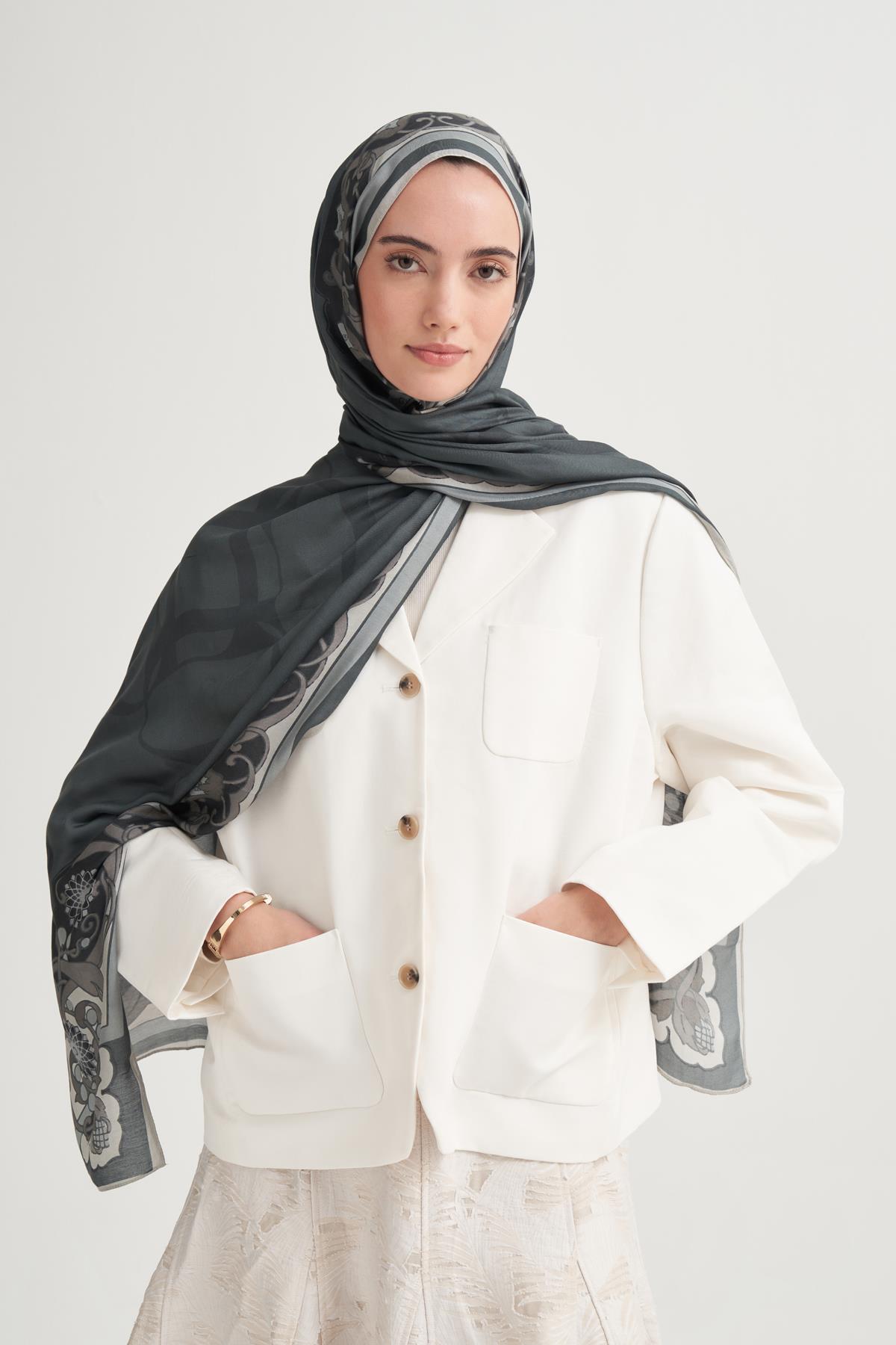 Olea İncira Viskon Şal Antrasit