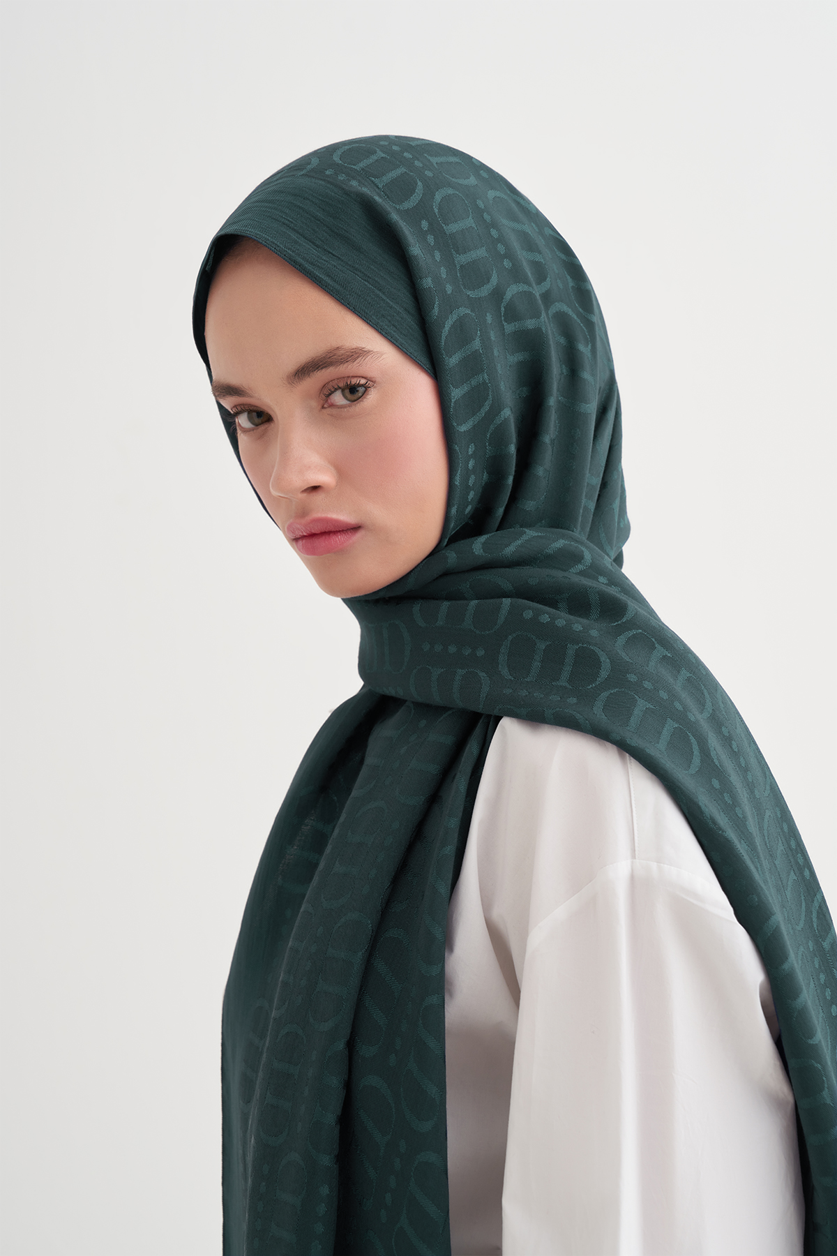 Luxe Desen Liora Pamuk Şal Petrol