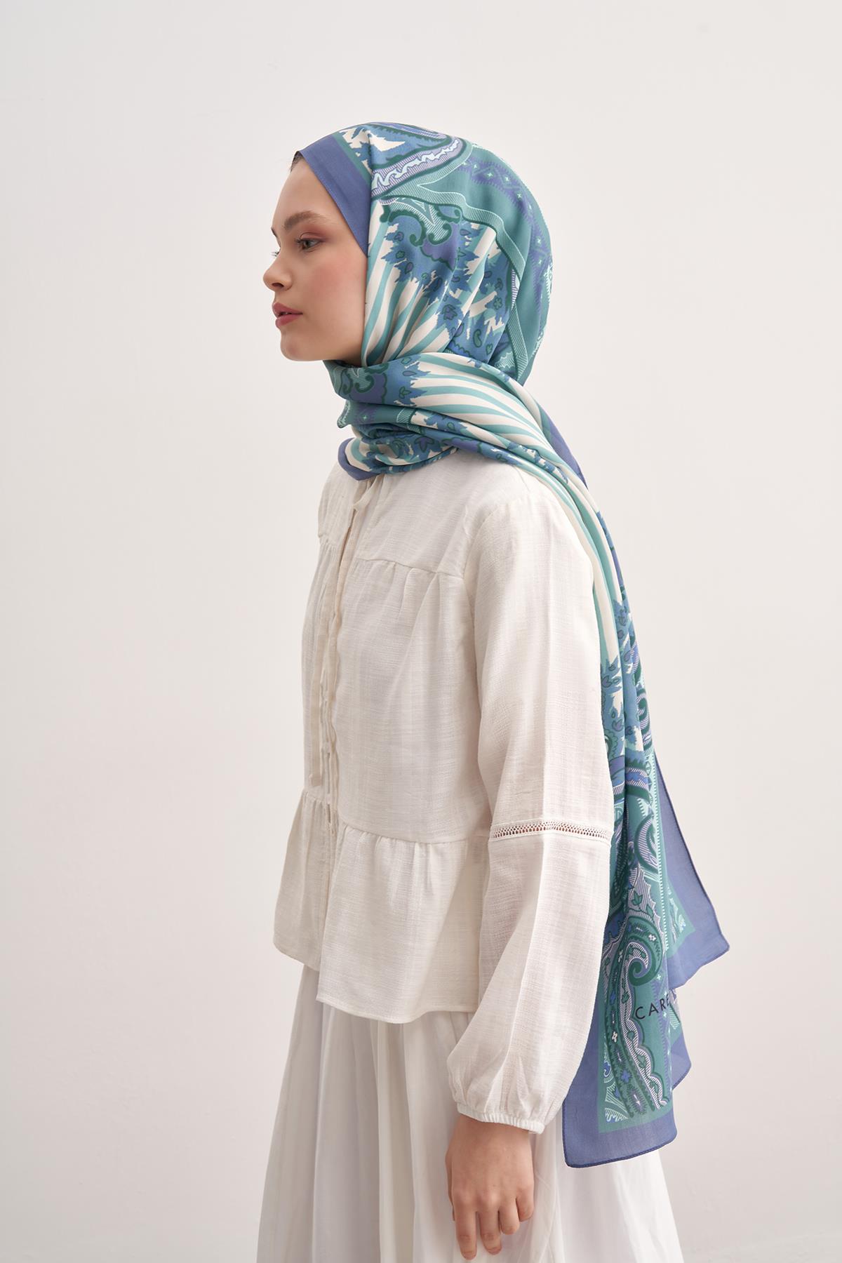 Bloomline Lila Vela Floş Şal