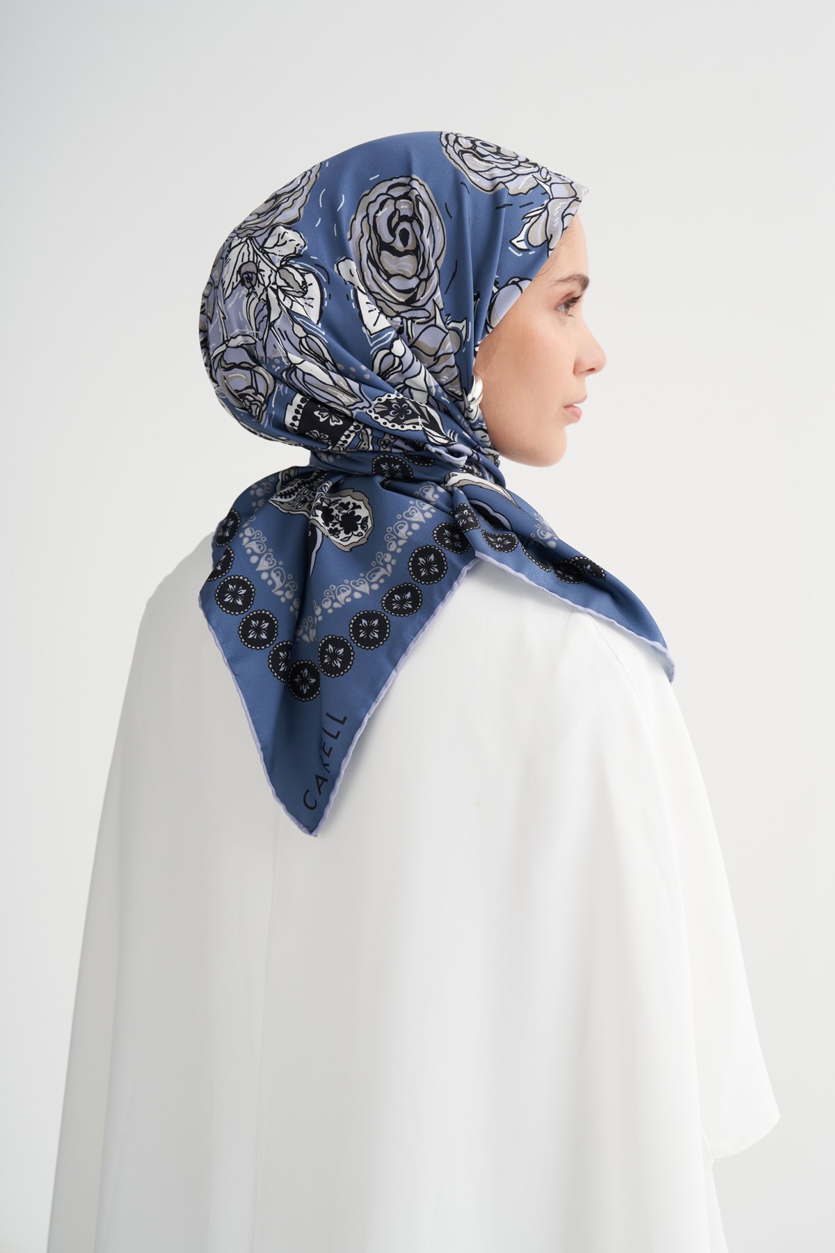 Silva Mavi Twill Eşarp