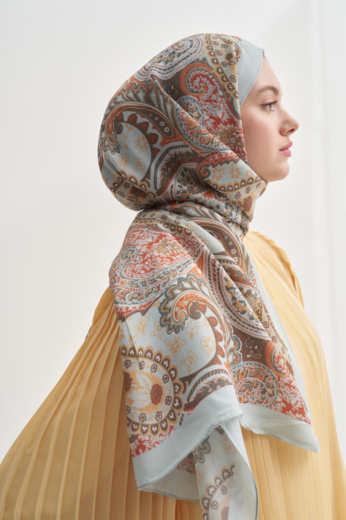 Rosella Soft Mavi Nilla Pamuklu Şal