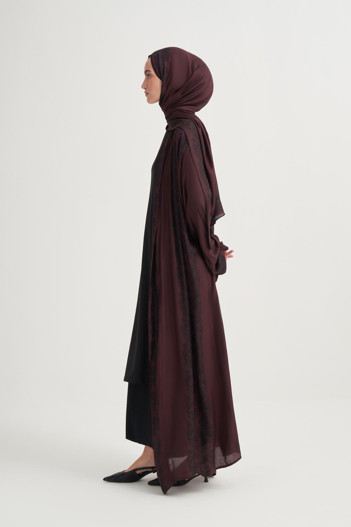 Viora İncira Viskon Abaya Mürdüm