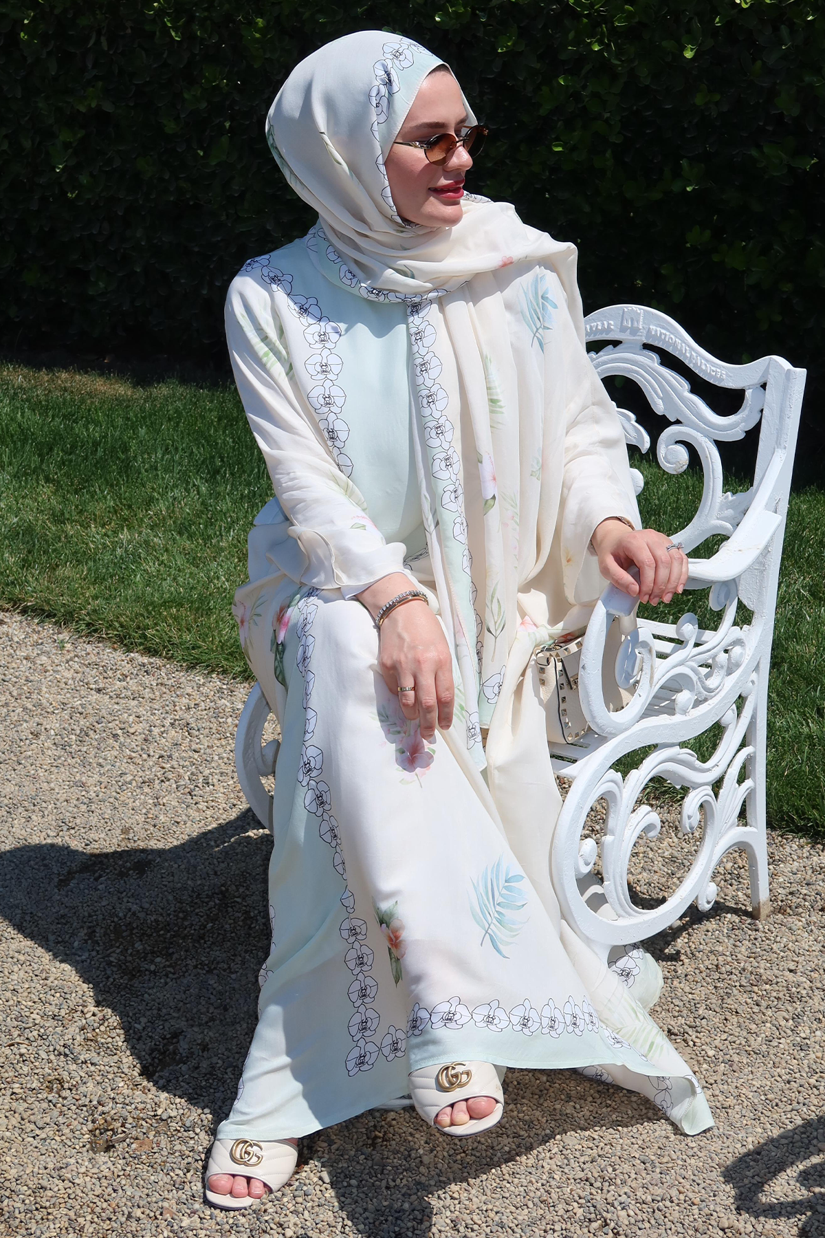 Tuğba Arslanbaş Aydının Tercihi Rosmina Krem Floş Kaftan