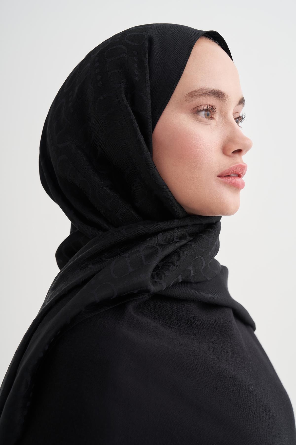 Luxe Desen Liora Pamuk Şal Siyah