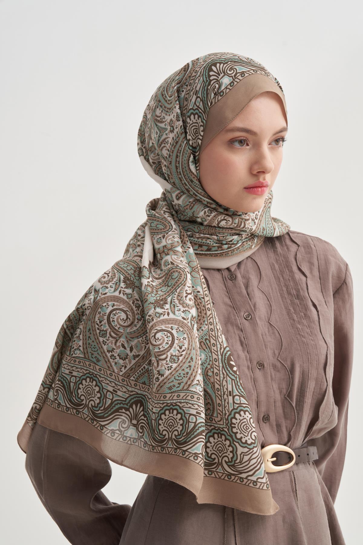 Ravena Krem Nilla Pamuklu Şal