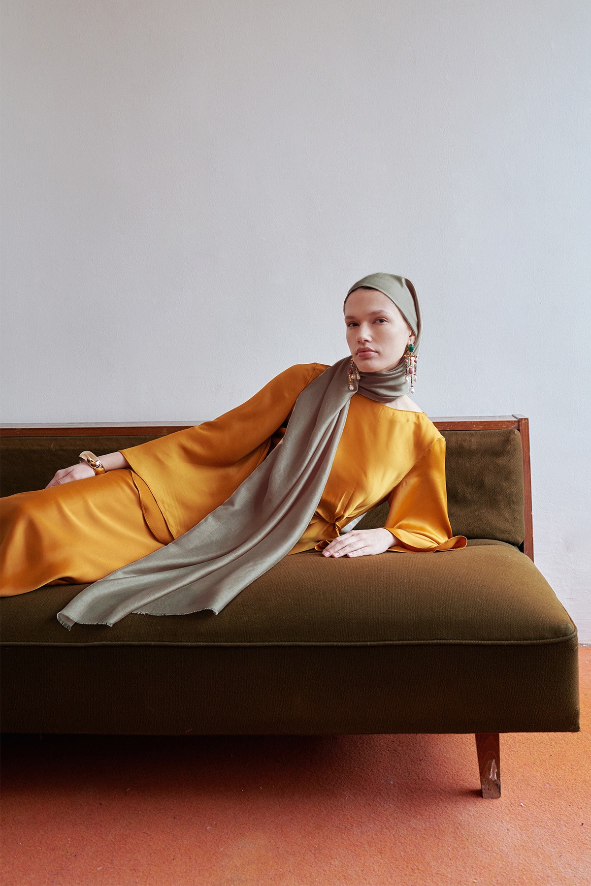 Vizon Düz İpek Şal