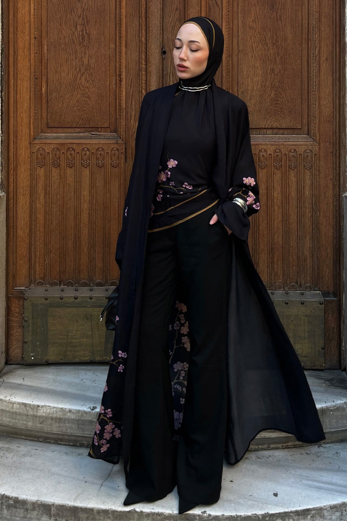 Bloomera Floş Abaya Siyah