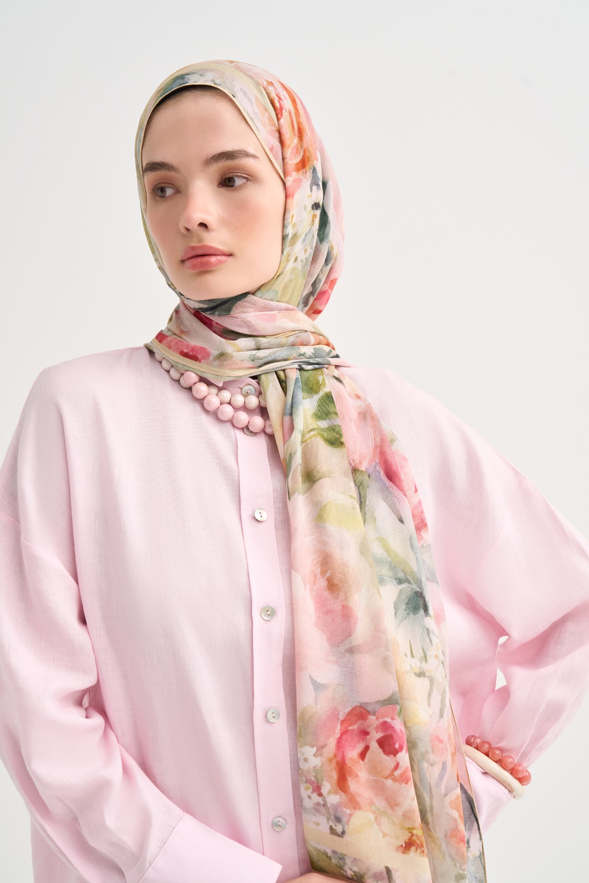 Elara Aria Viskon Şal Pembe