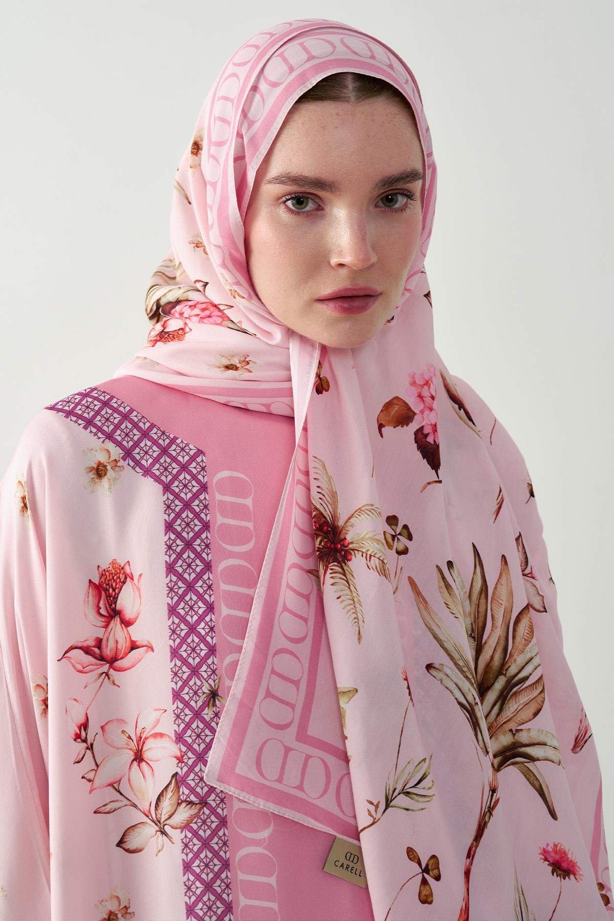 Glow Monogram Floş Şal Şeker Pembesi