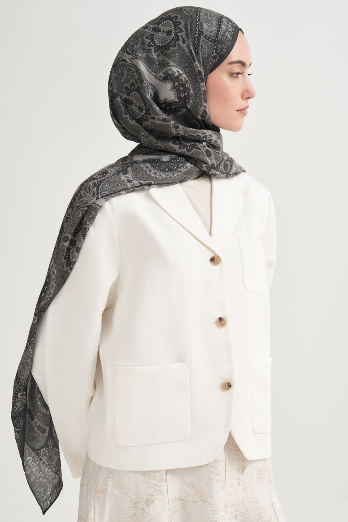 Aria İncira Viskon Şal Gri