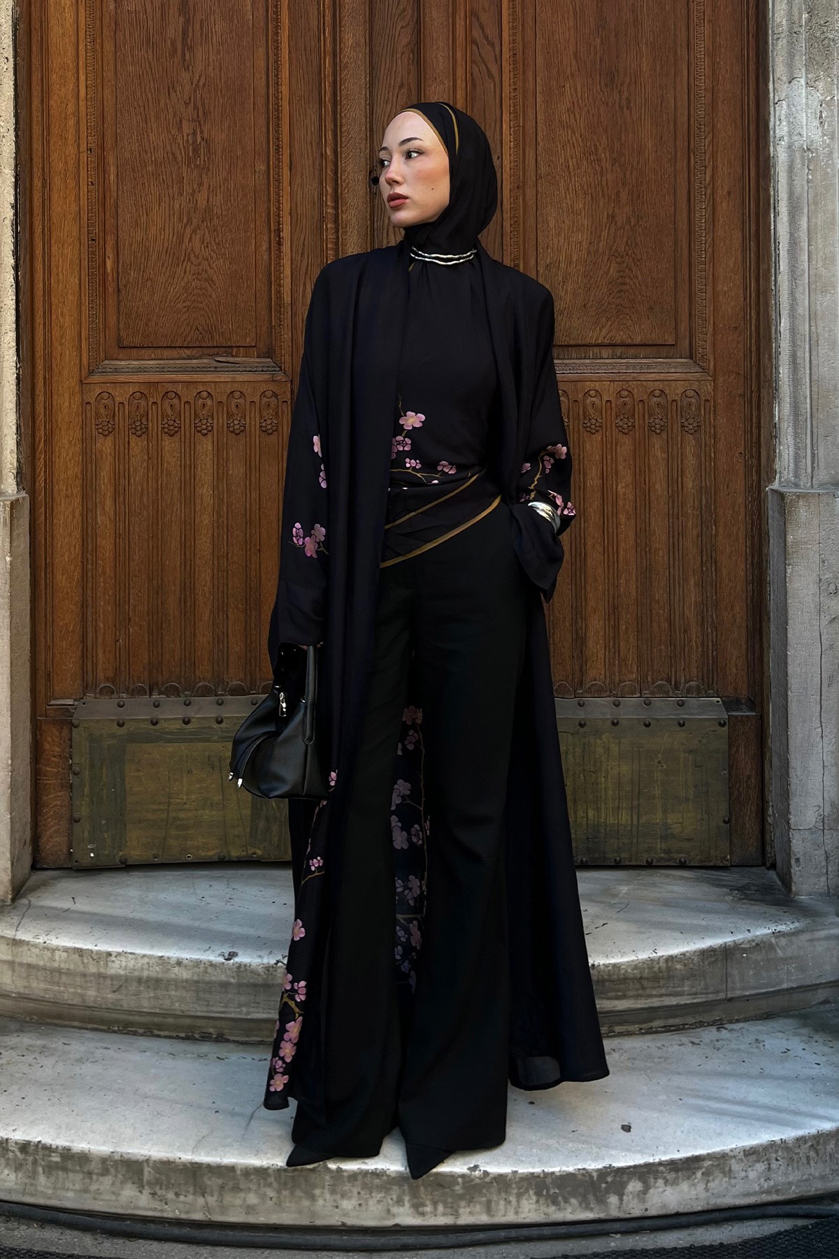 Bloomera Floş Abaya Siyah