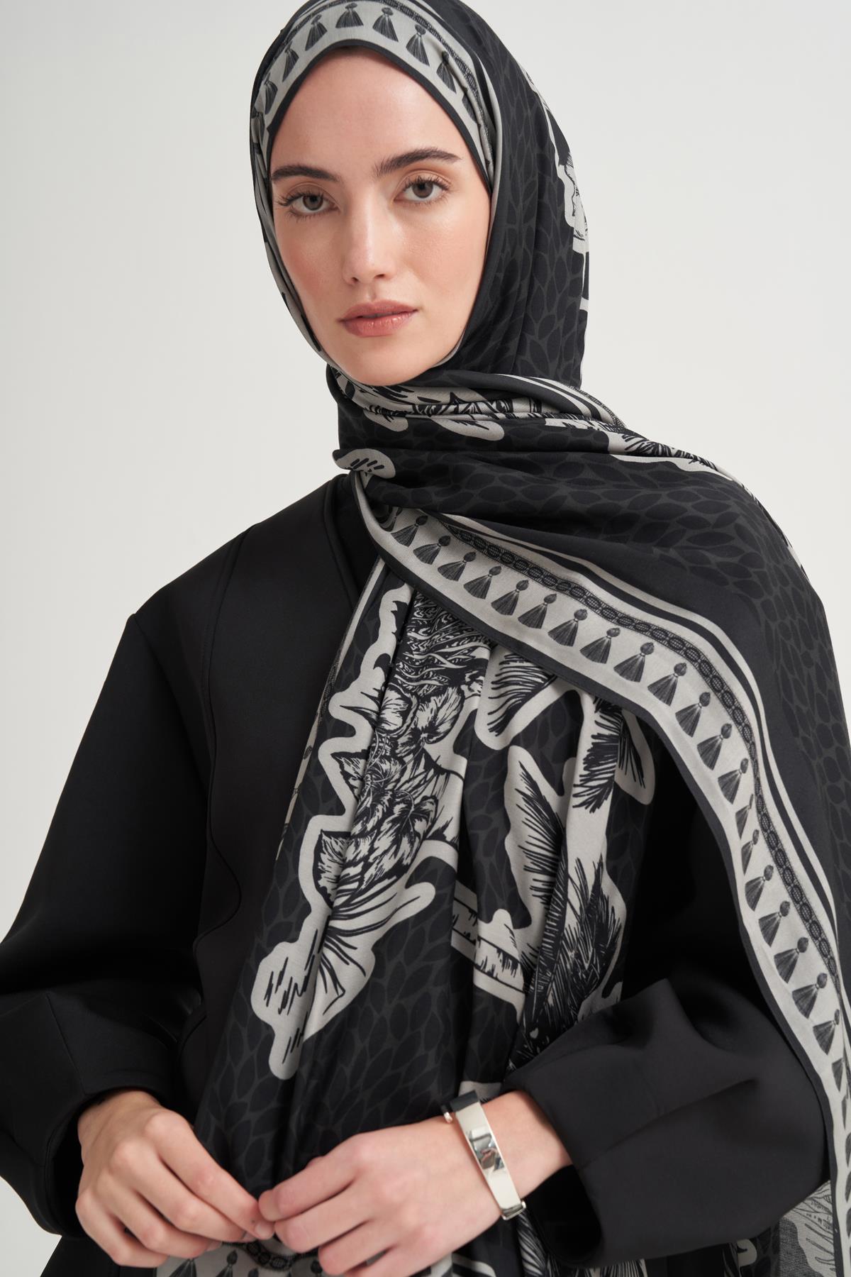 Sera İncira Viskon Şal Siyah