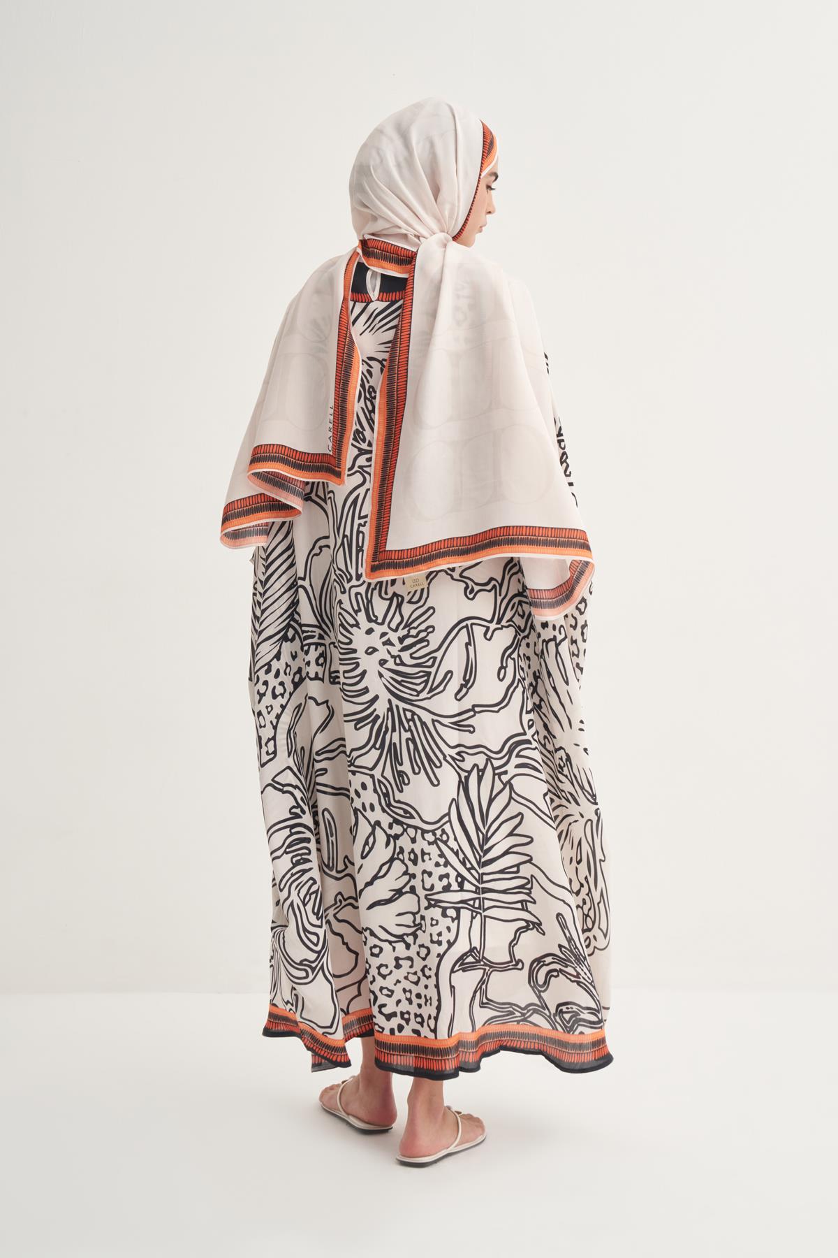 Side Floş Kaftan Krem