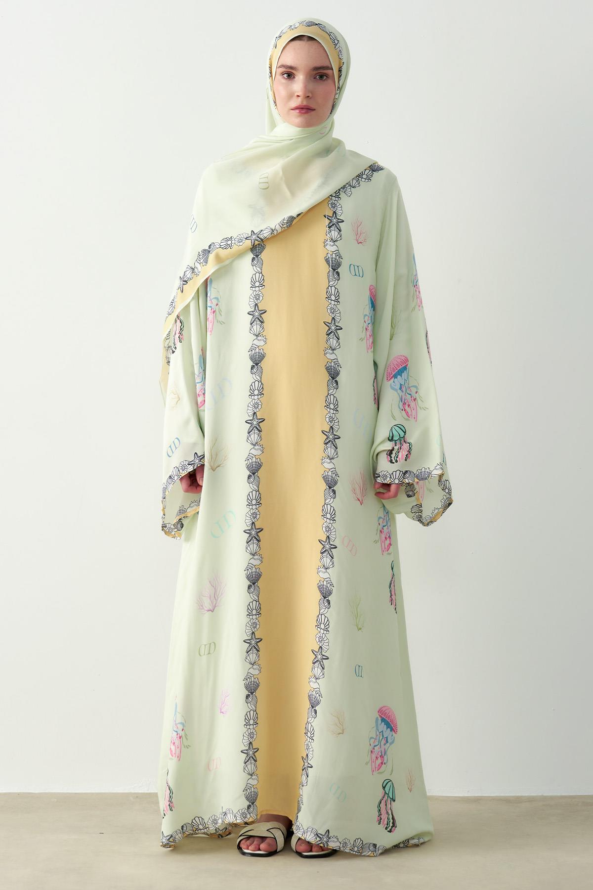 Ocean Floş Kaftan Su Yeşili