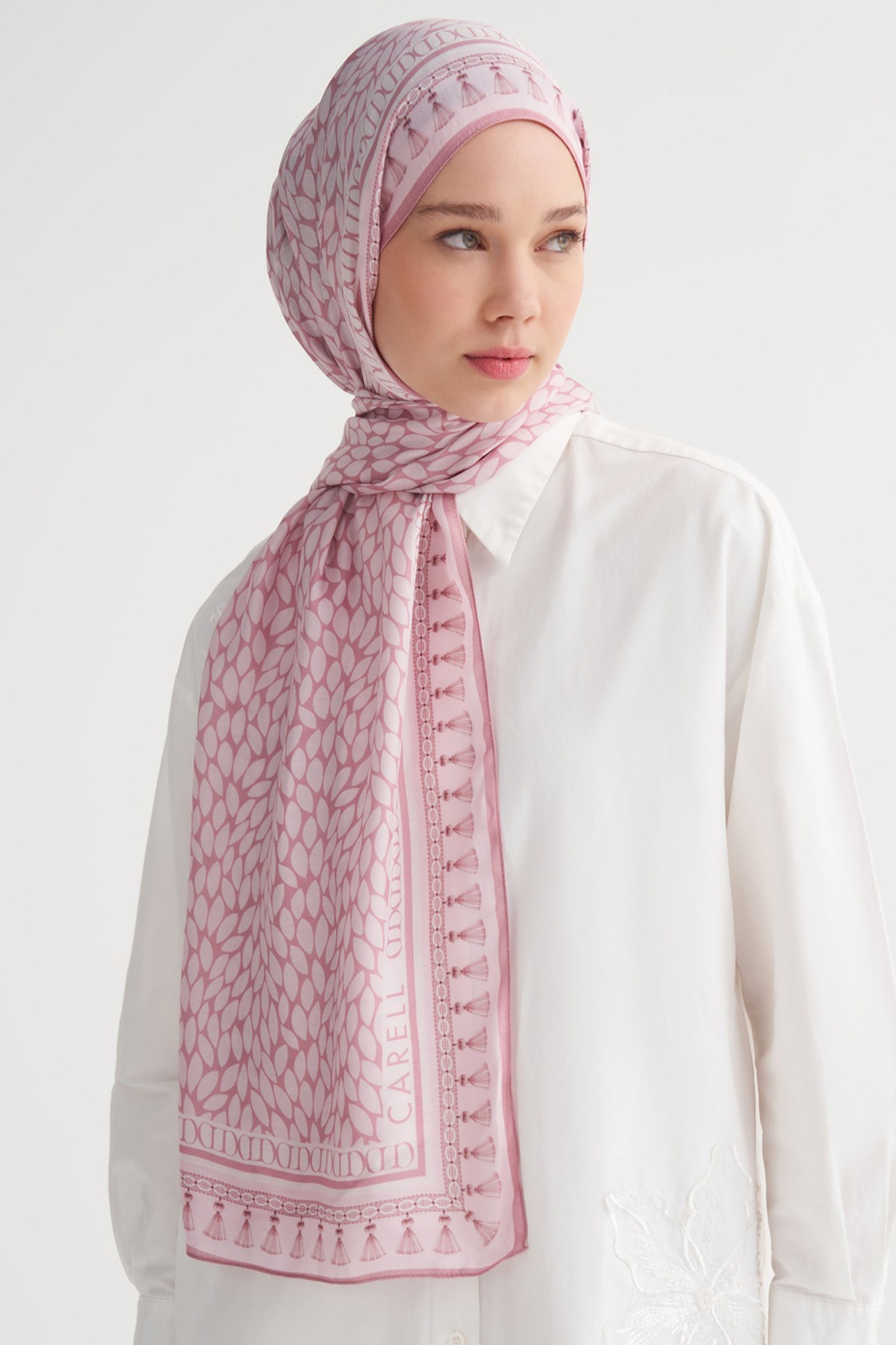 Vera İncira Viskon Şal Soft Pembe