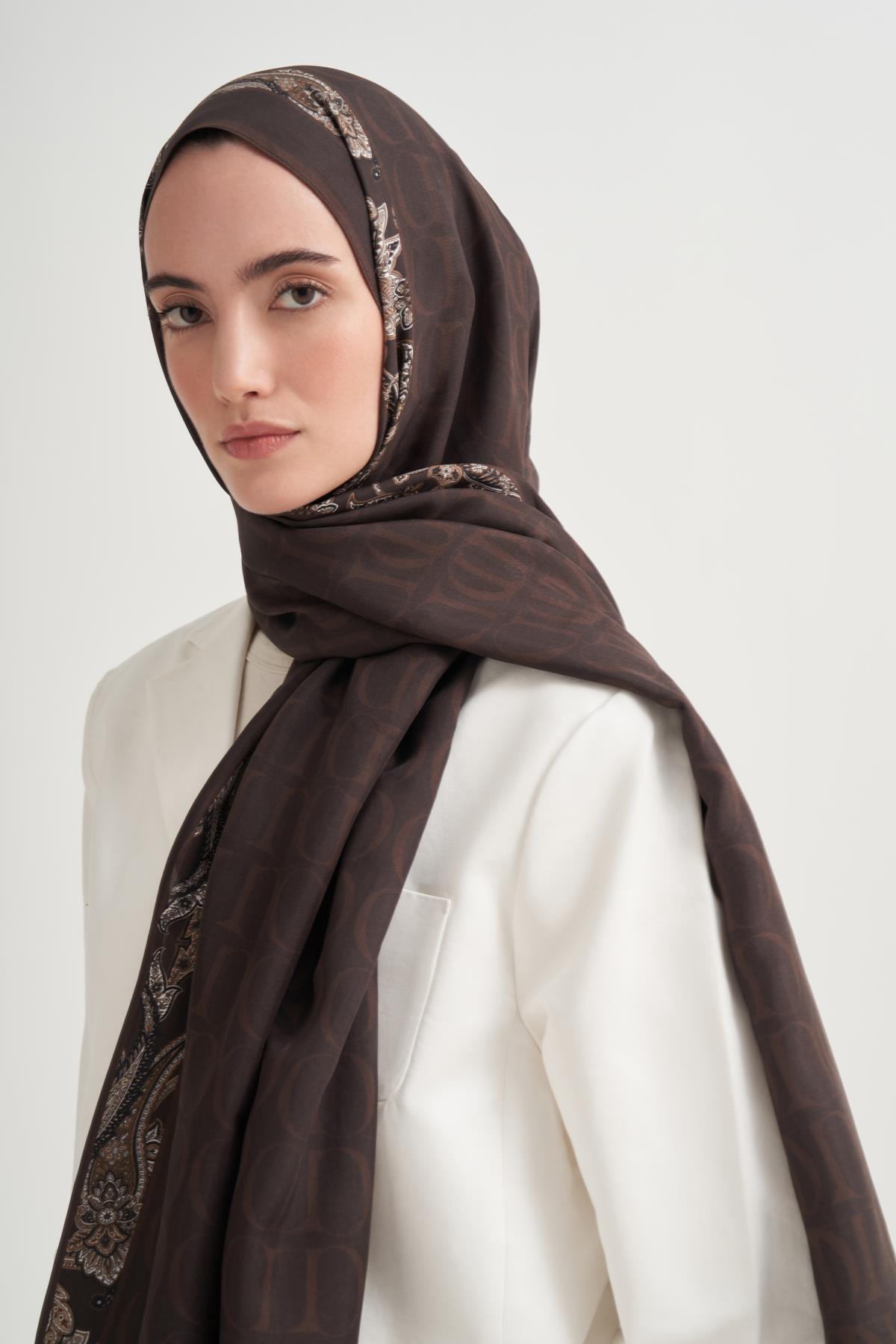 Sway Monogram Floş Şal Mocha