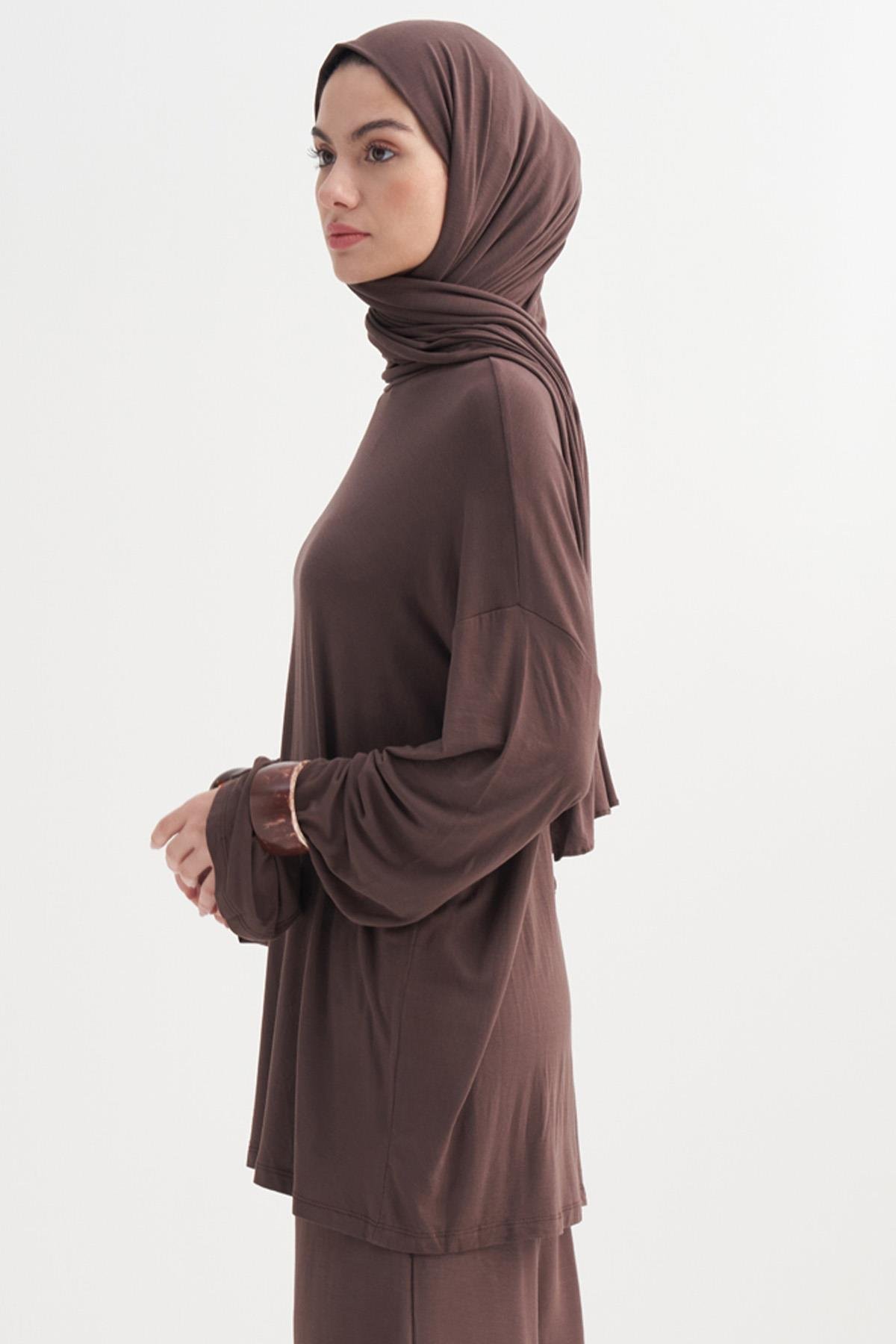 Micro Modal Tunik Kahve