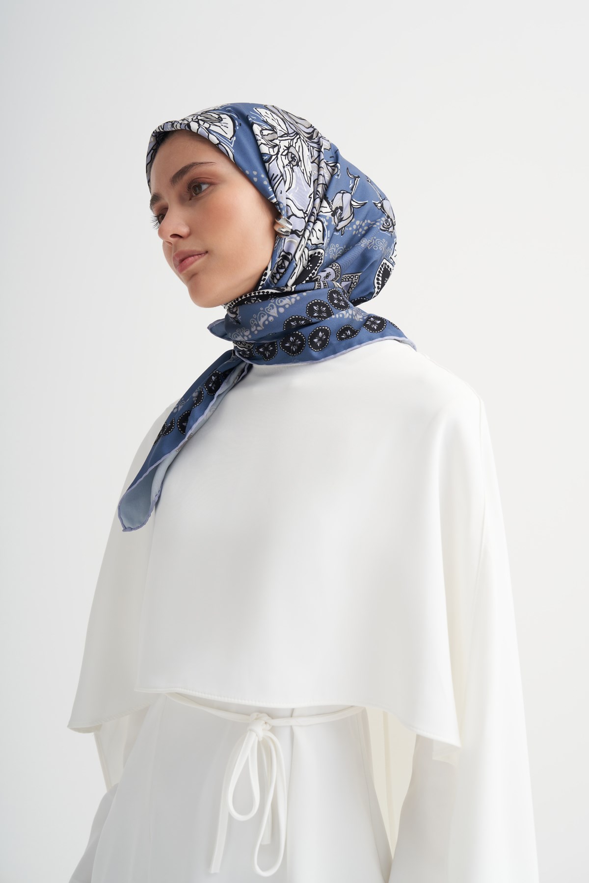Silva Mavi Twill Eşarp