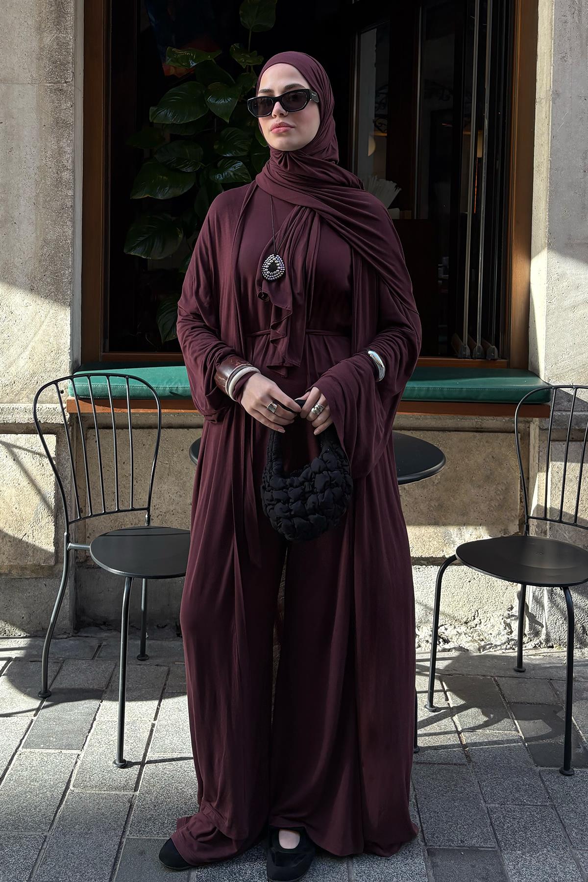 Micro Modal Abaya Mürdüm
