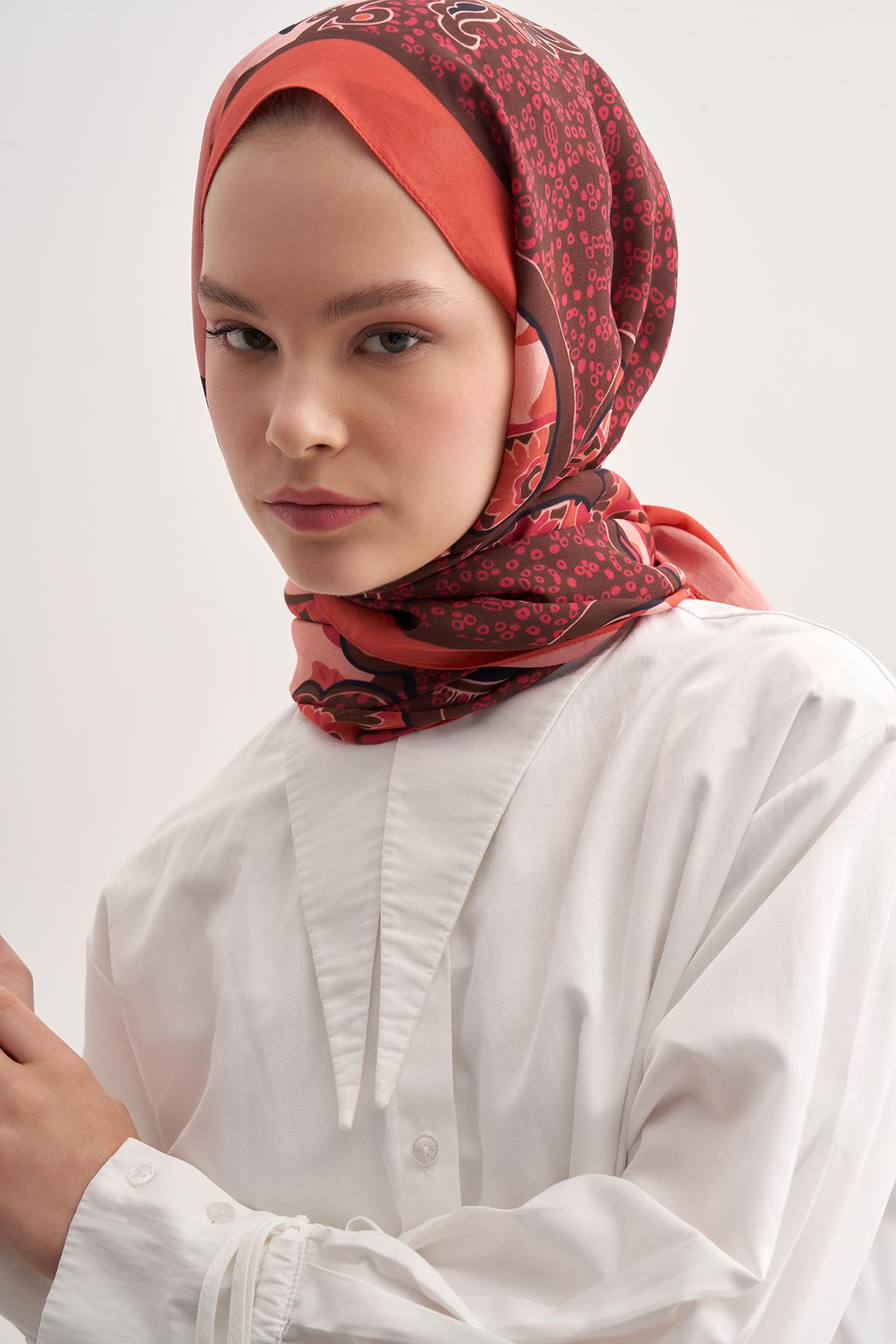 Lune Mercan Vela Floş Şal