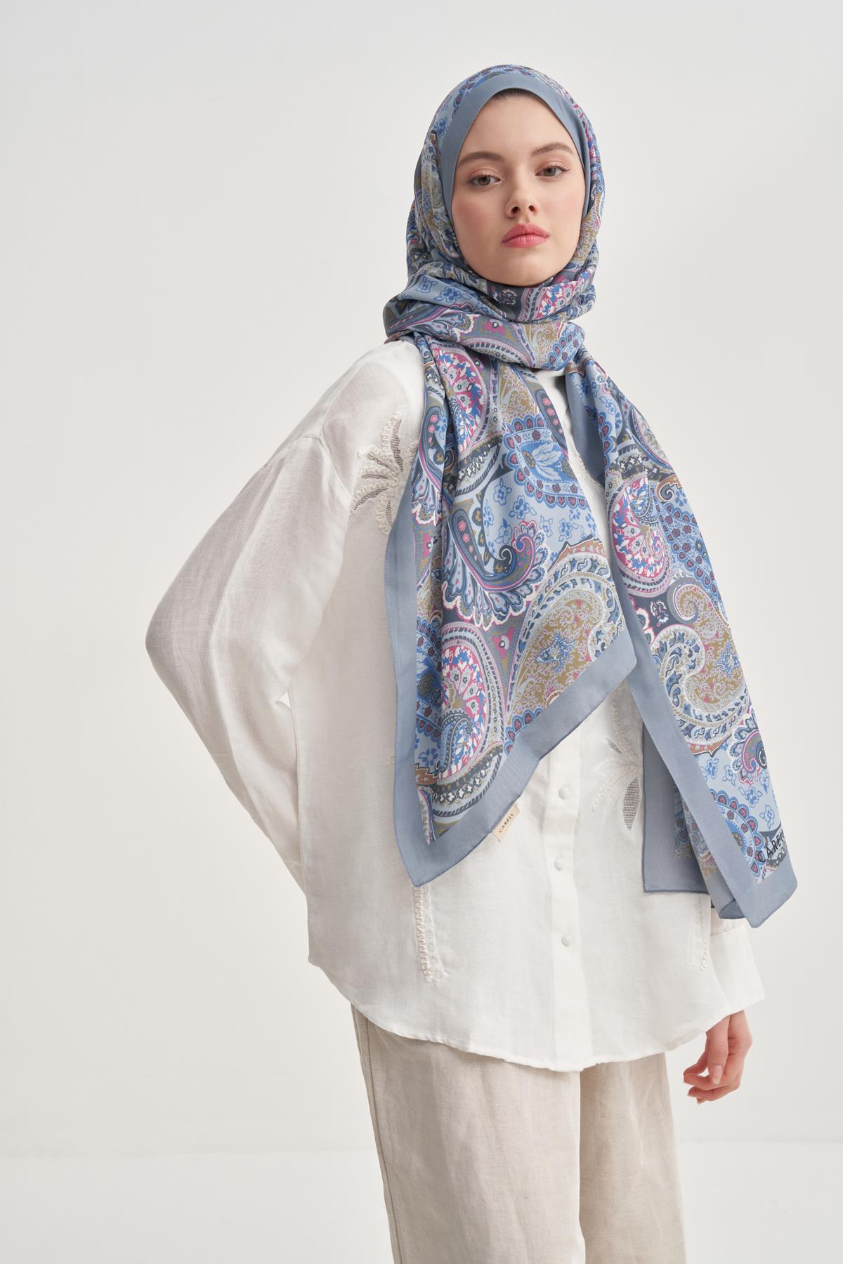 Rosella Gök Mavisi Nilla Pamuklu Şal