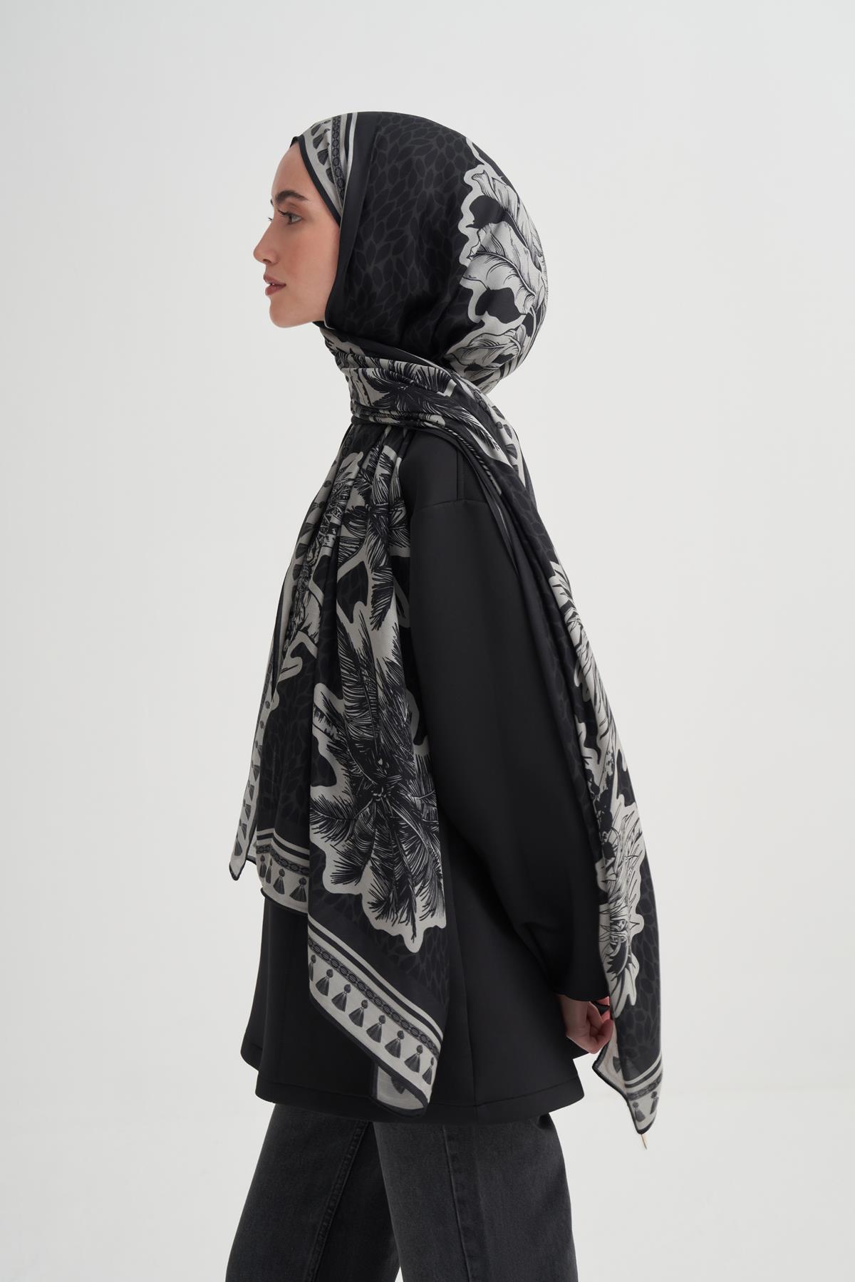 Sera İncira Viskon Şal Siyah