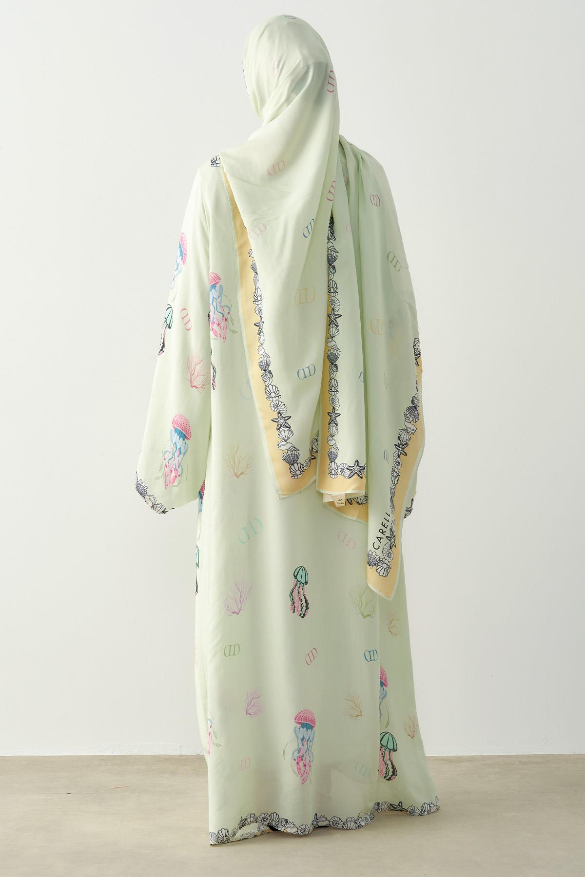 Ocean Floş Kaftan Su Yeşili