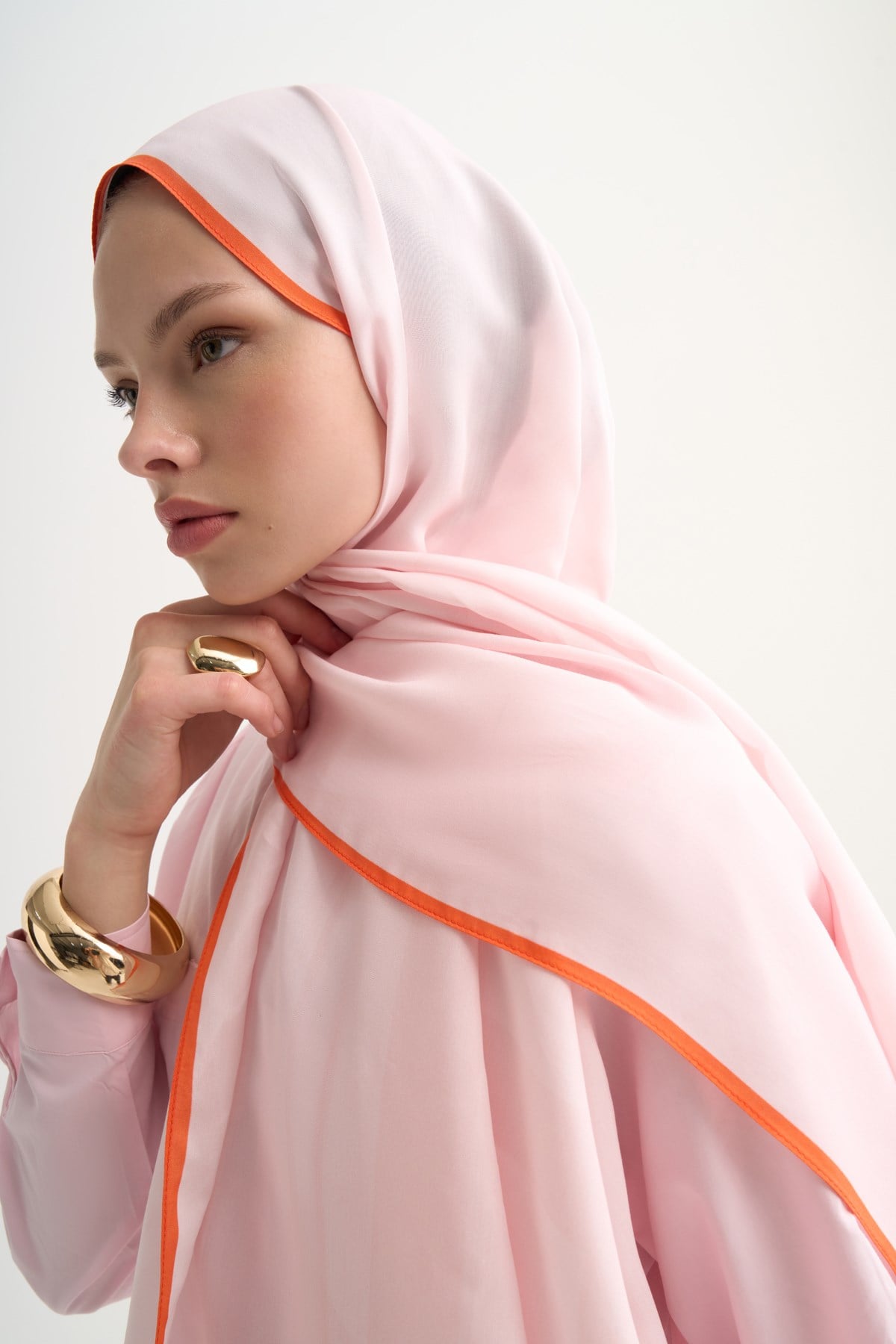 Biyeli Floş Şal Pembe
