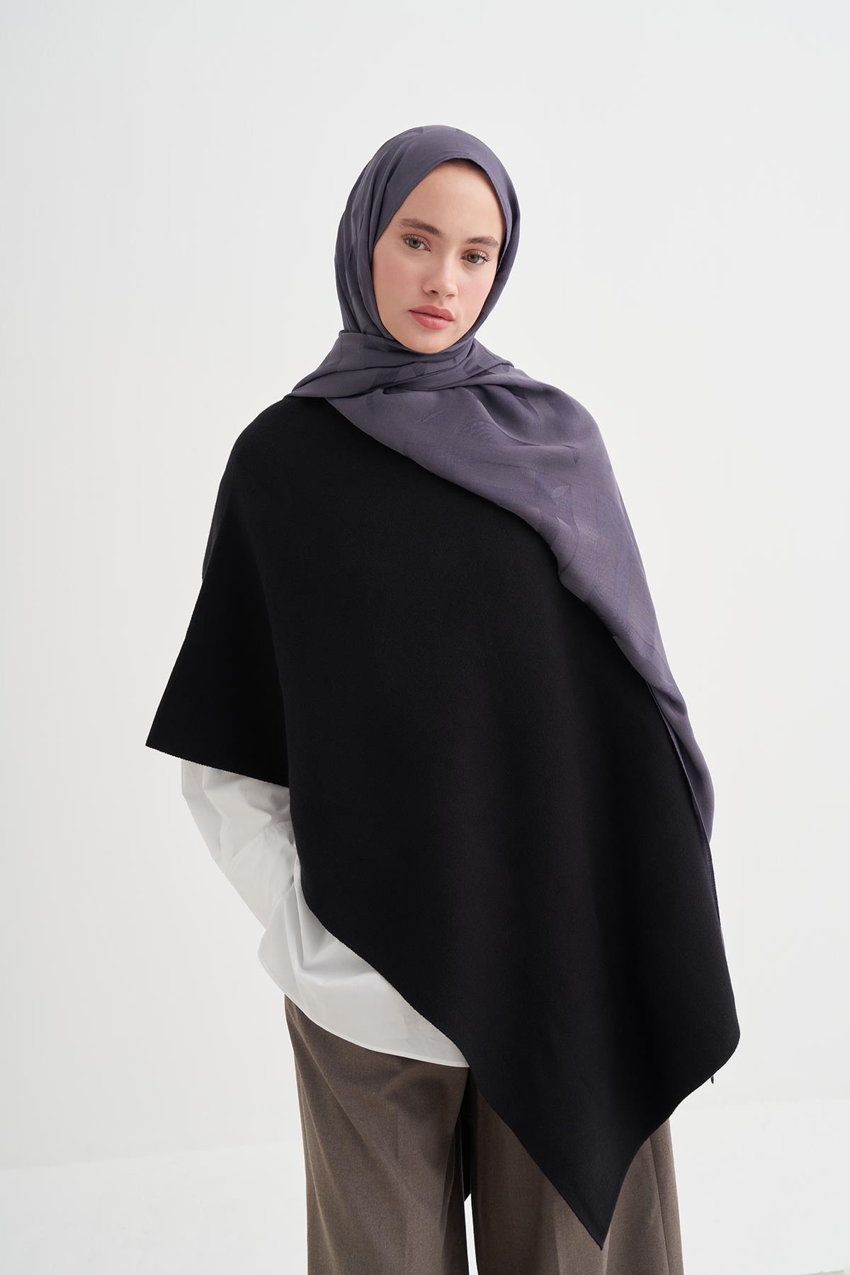 Geometrik Desen Liora Pamuk Şal Füme