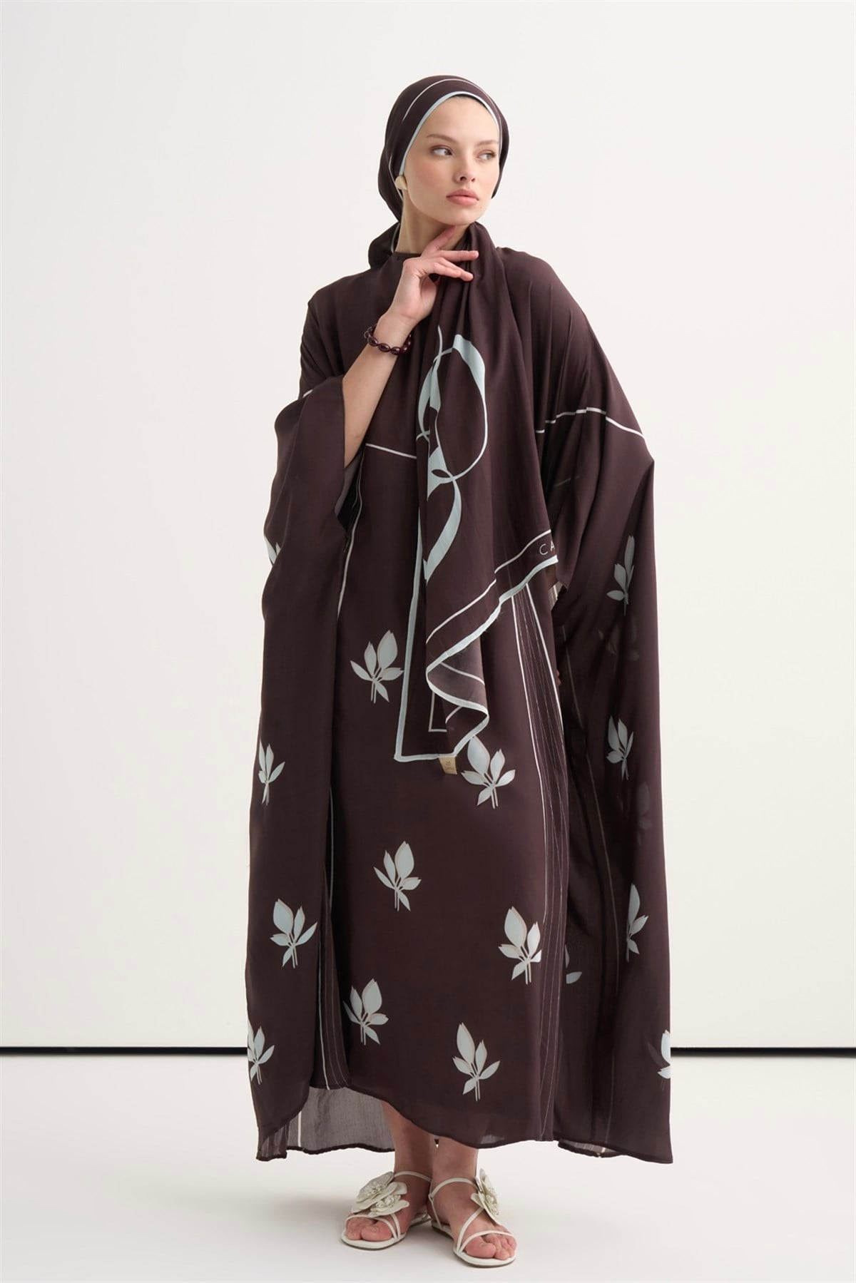 Colesse Floş Kaftan Kahve