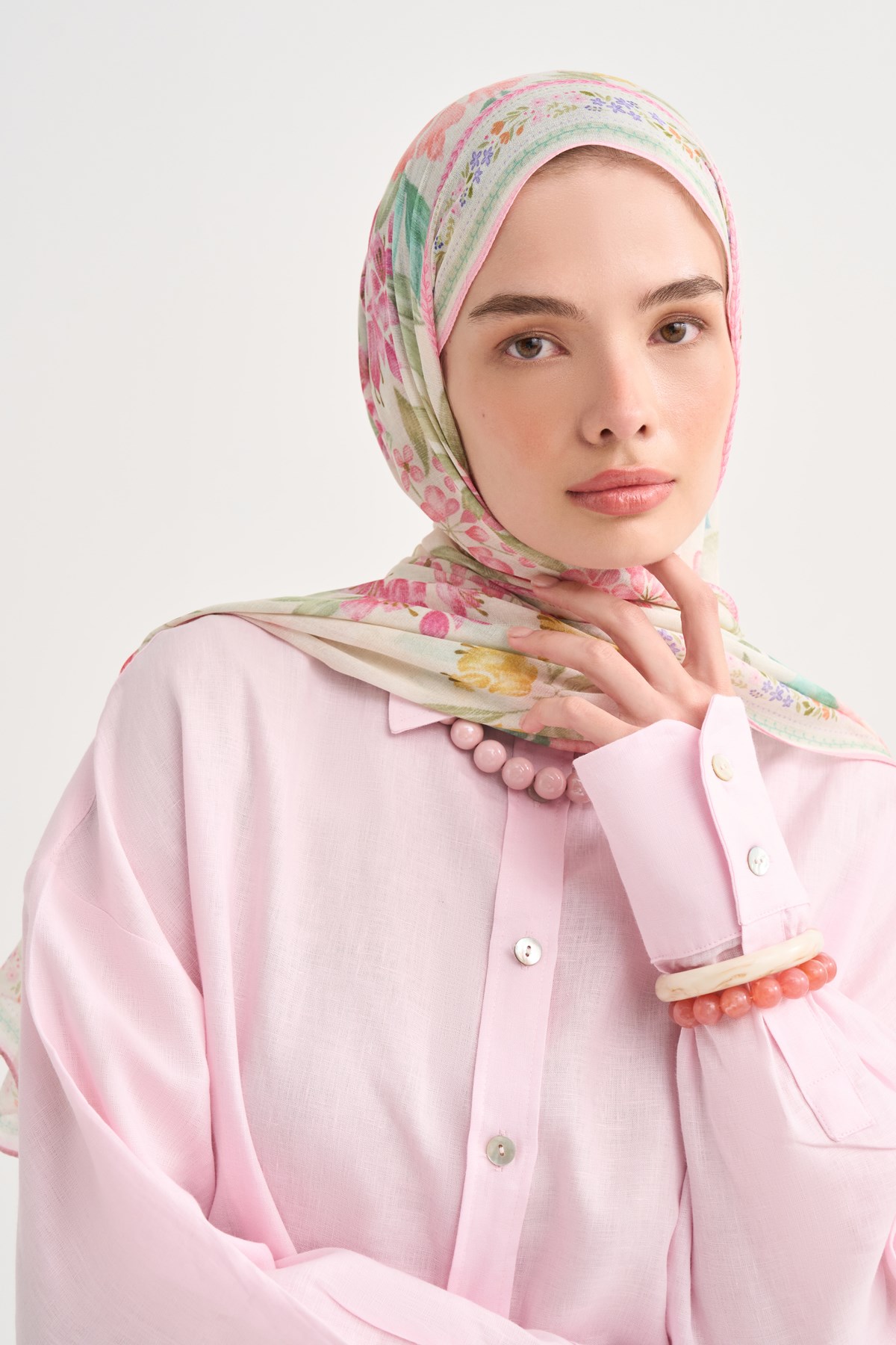 Solene Aria Viskon Şal Pembe
