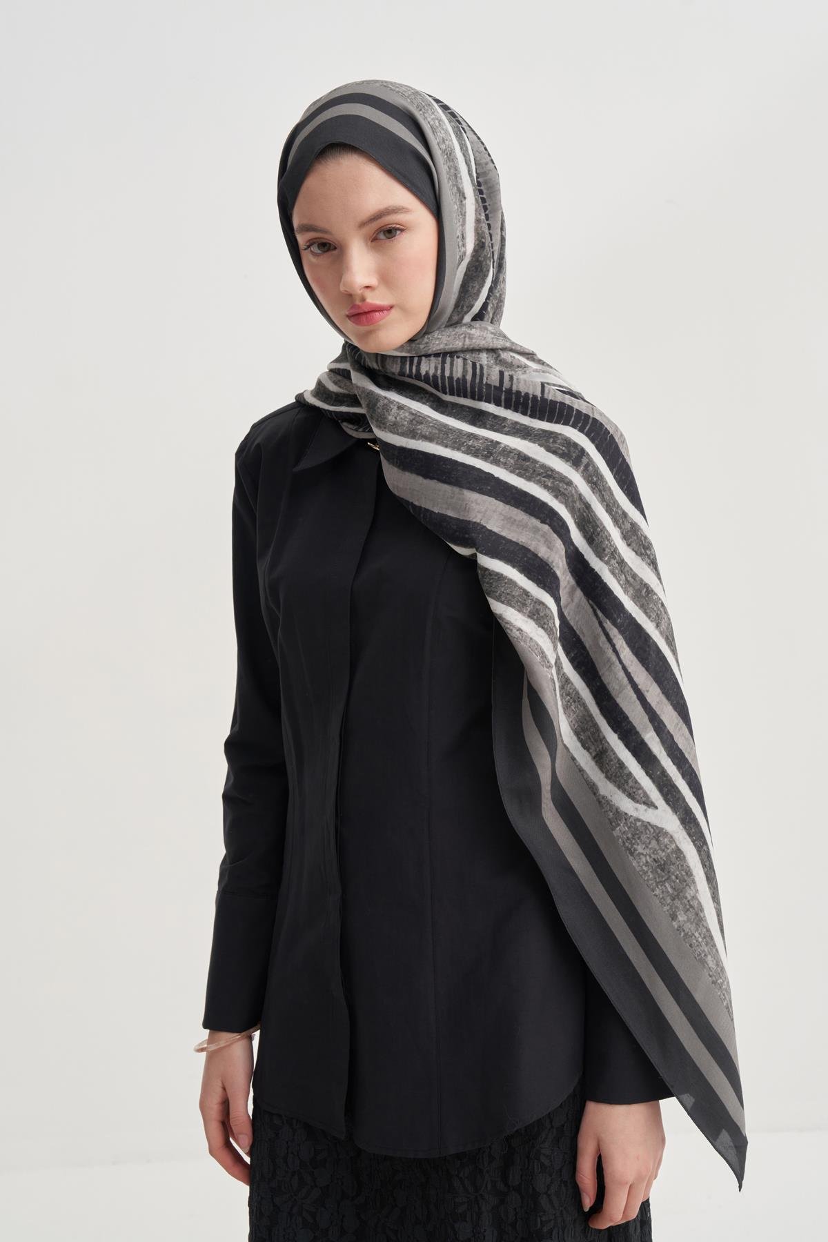 Arden Vela Floş Şal Gri