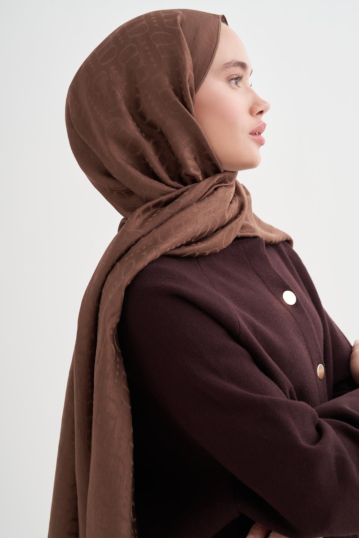 Luxe Desen Liora Pamuk Şal Toprak