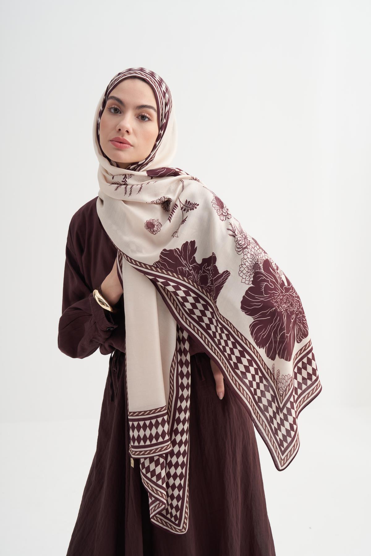 Fiora İncira Viskon Şal Krem