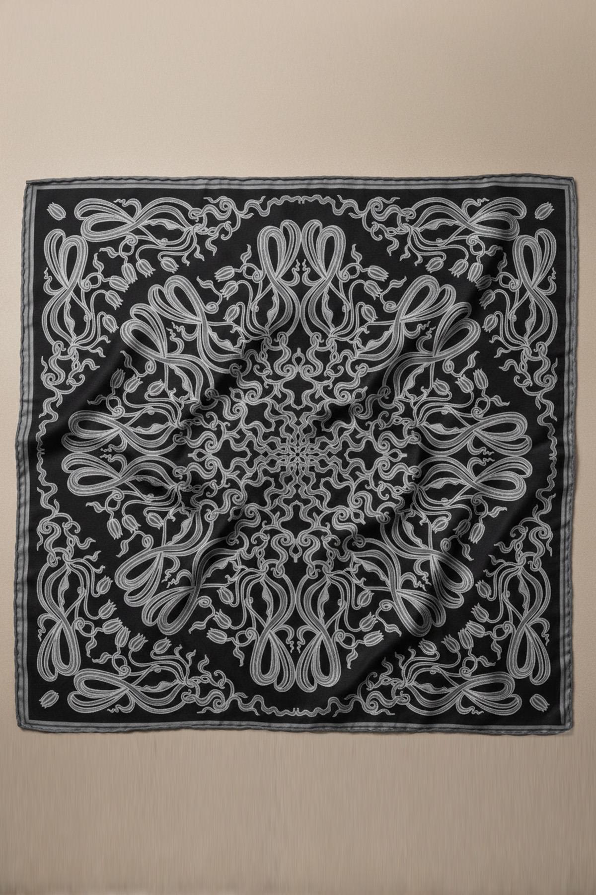 Serena Siyah Twill Eşarp