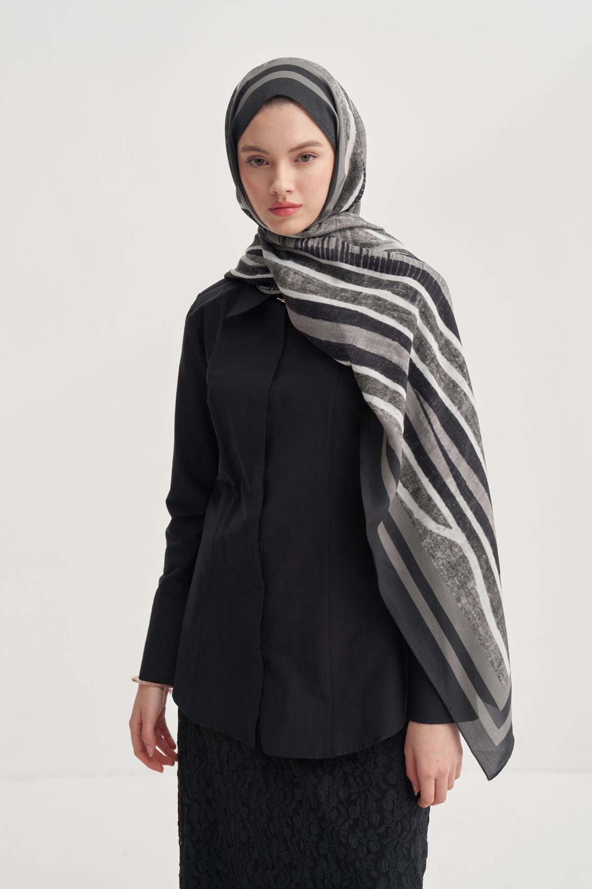 Arden Vela Floş Şal Gri