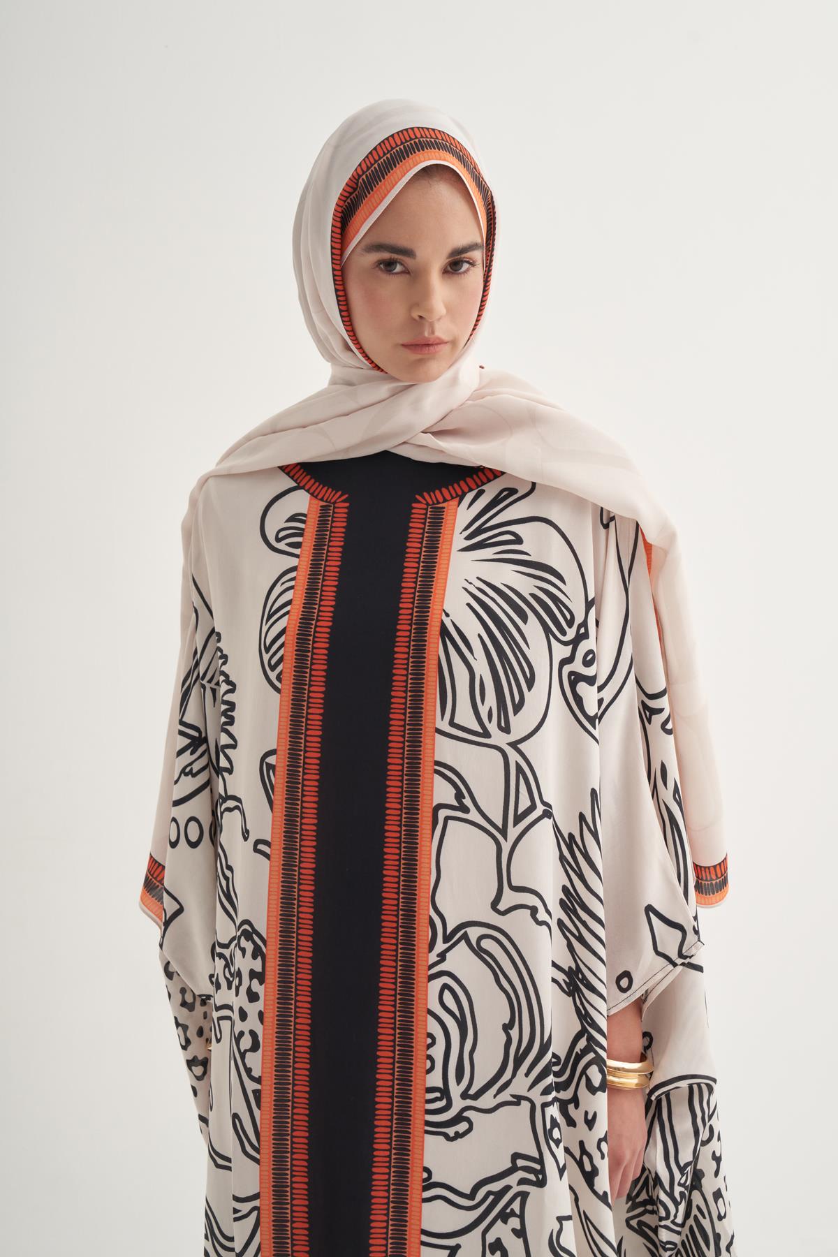 Side Floş Kaftan Krem