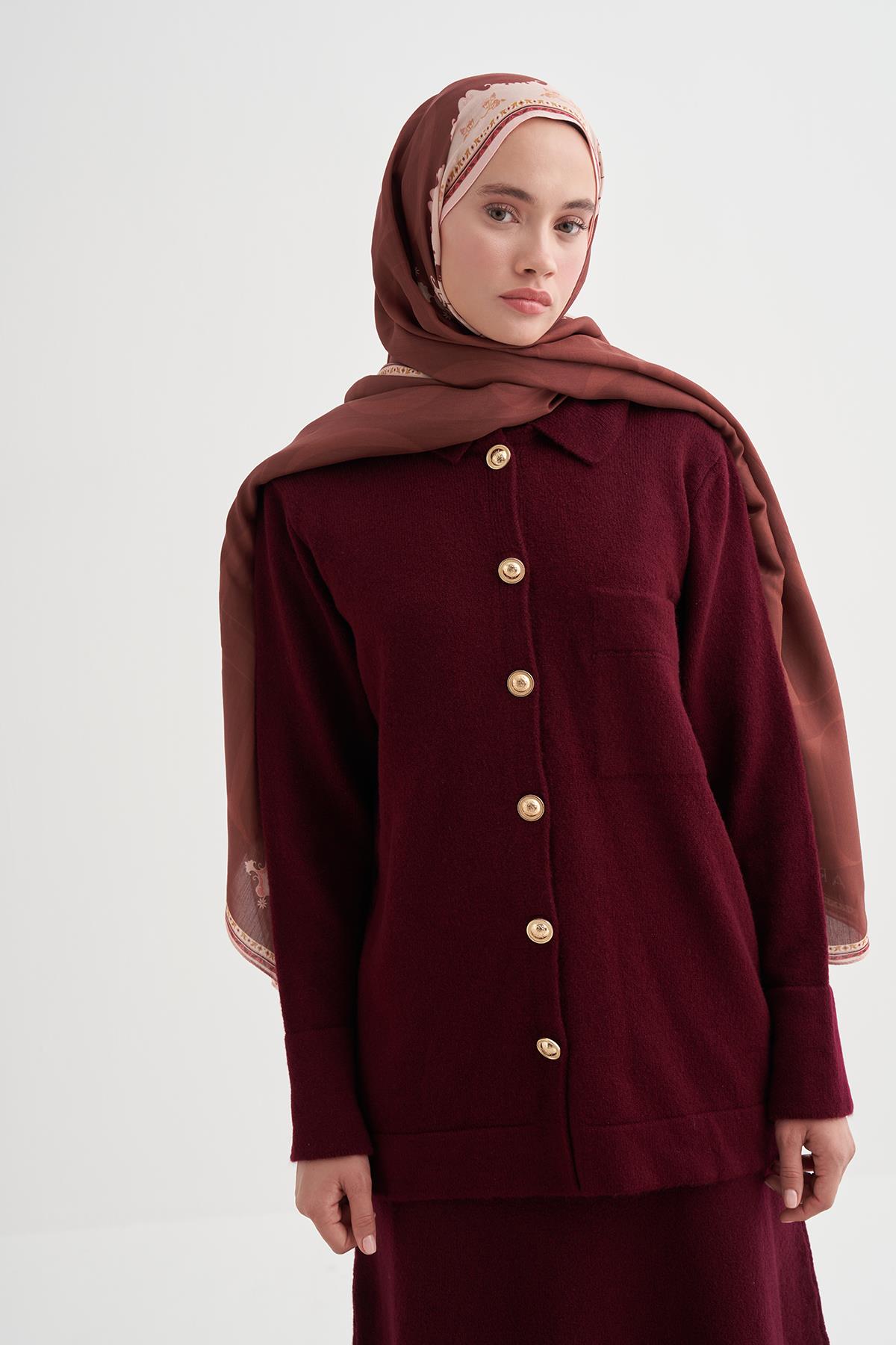 Maknesa Monogram Floş Şal Taba