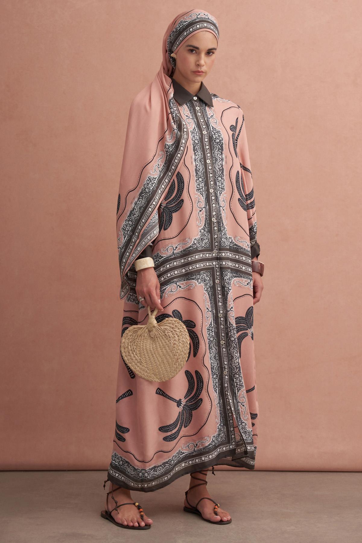 Safira Floş Elbise Soft Pembe