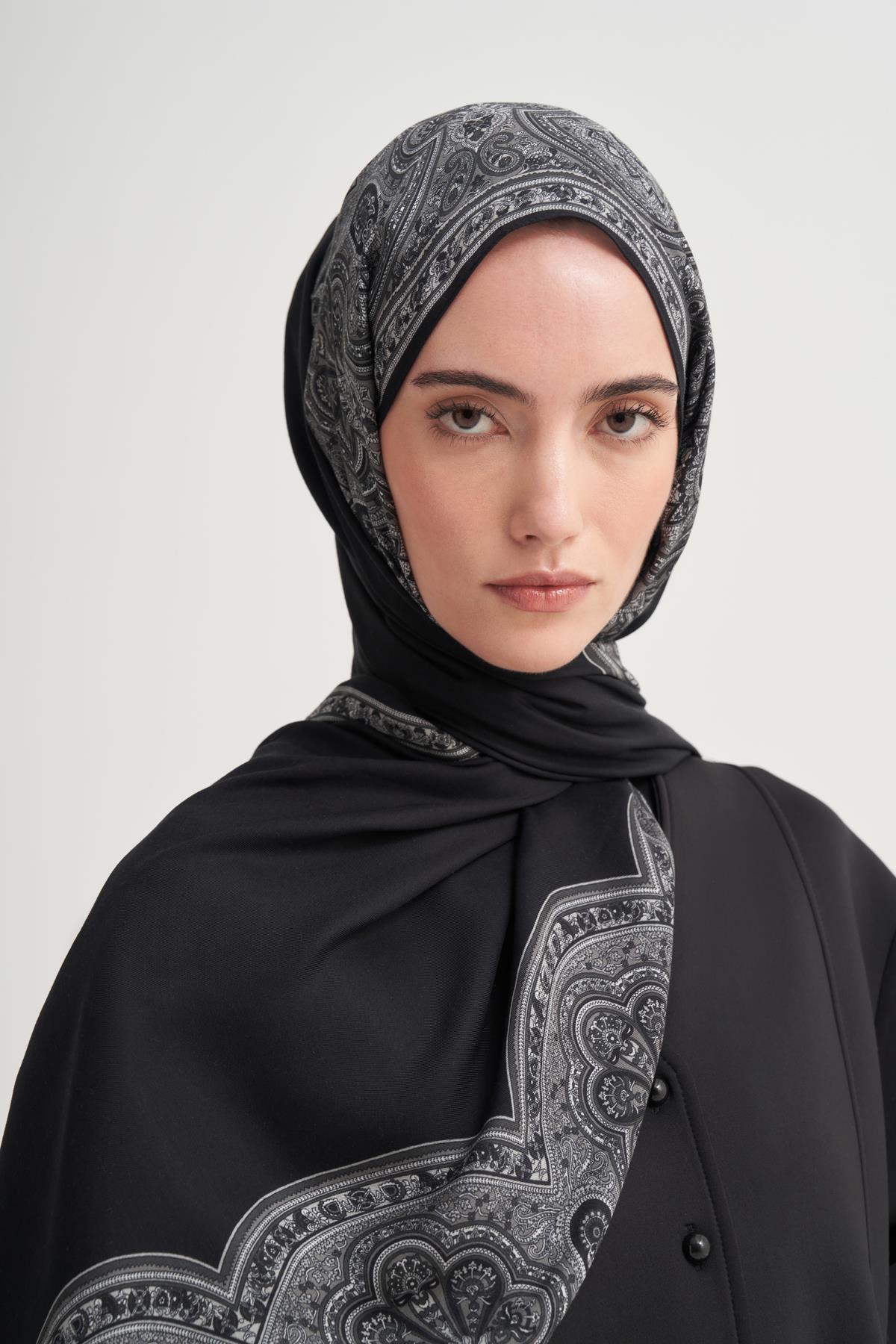 Breeze İncira Viskon Şal Siyah