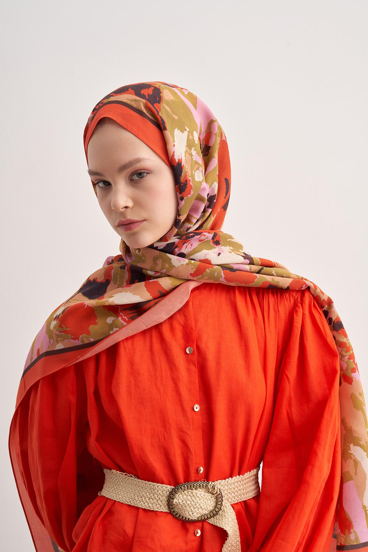 Brush Nar Çiçeği Vela Floş Şal