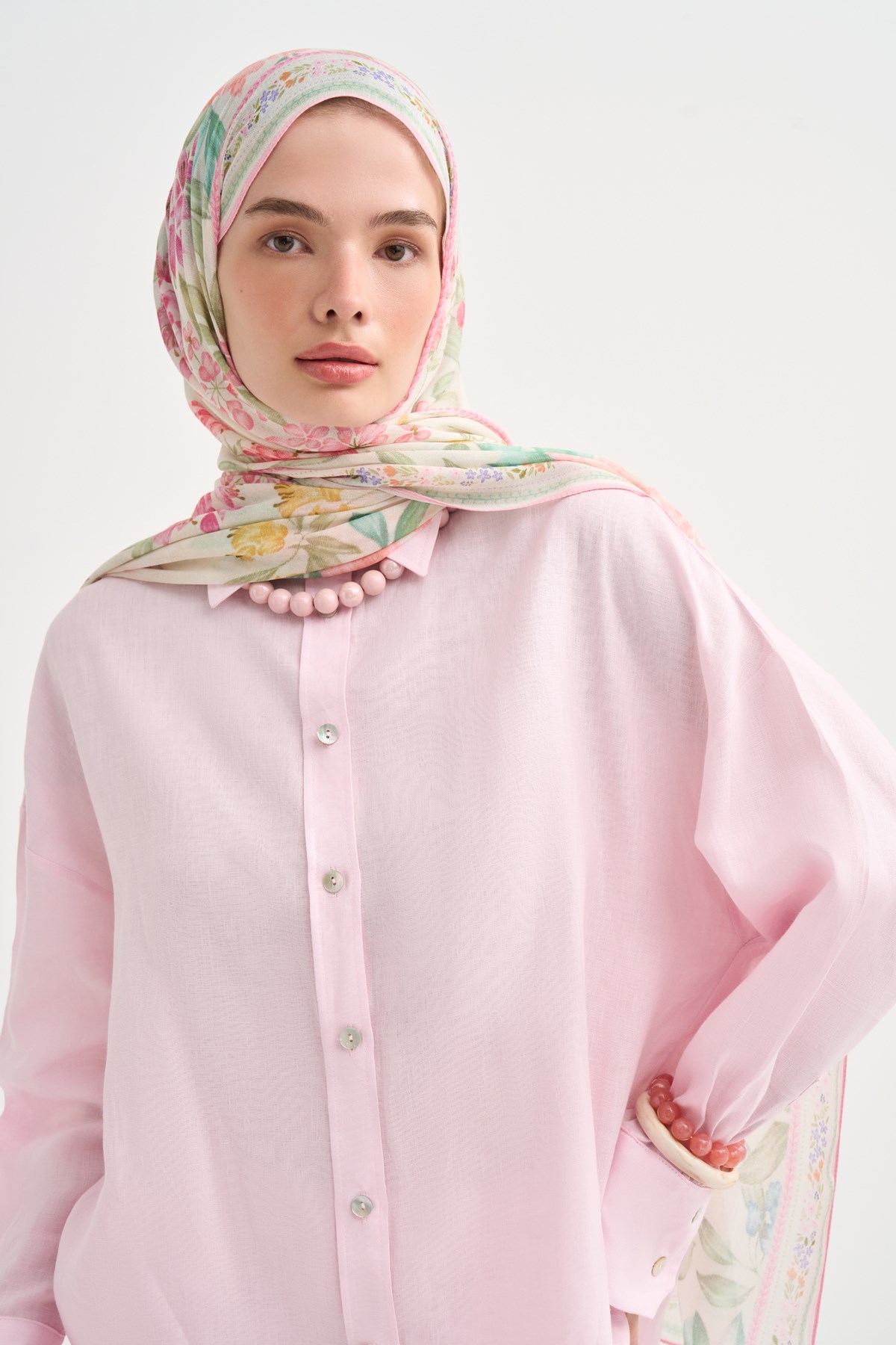 Solene Aria Viskon Şal Pembe