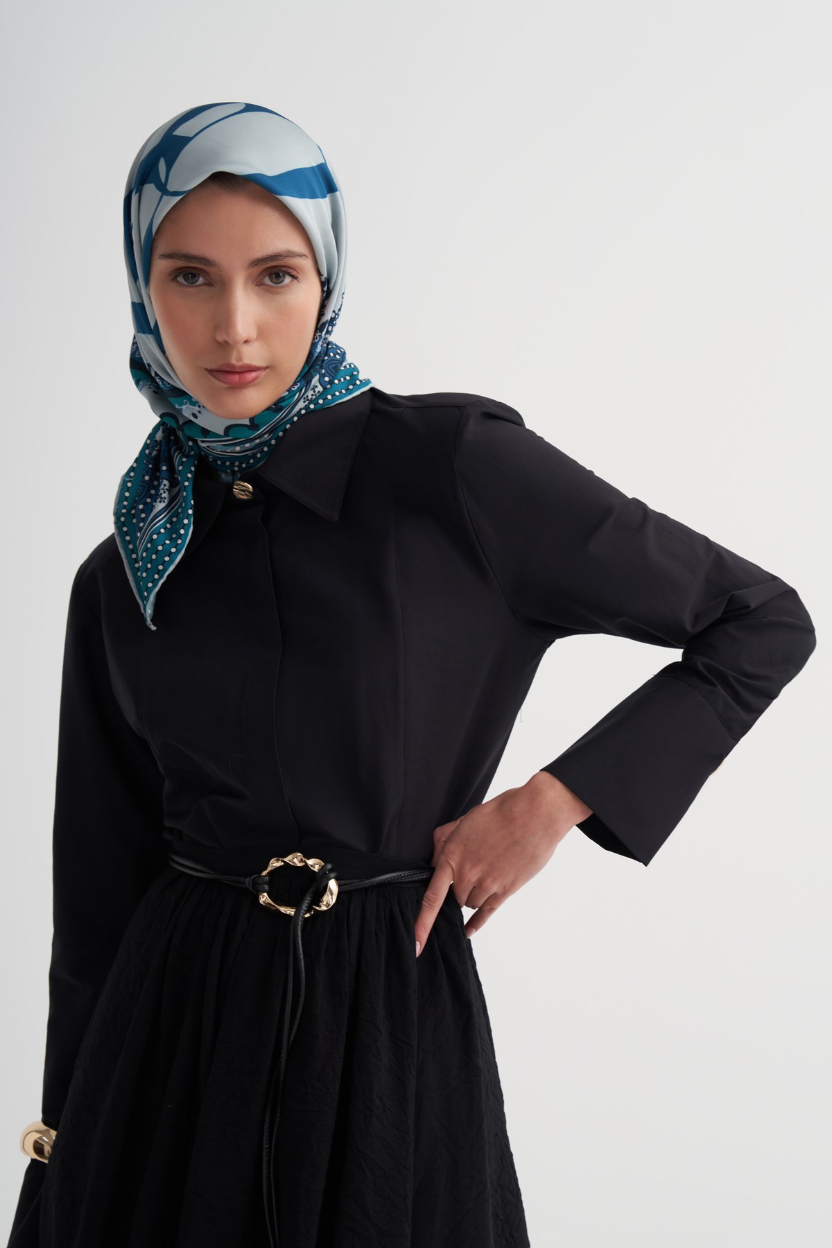Legacy Mavi Twill Eşarp