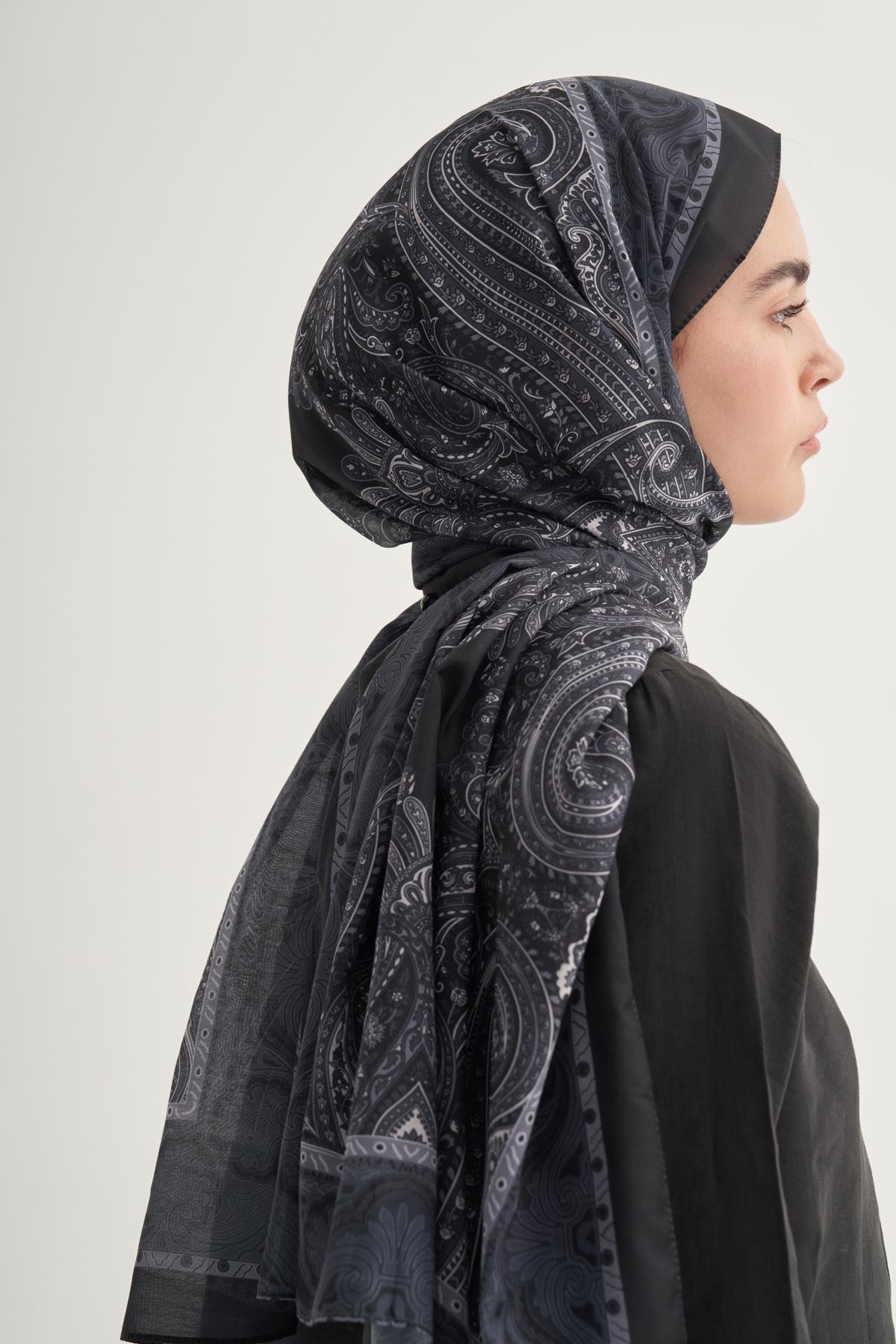 Ravena Siyah Nilla Pamuklu Şal