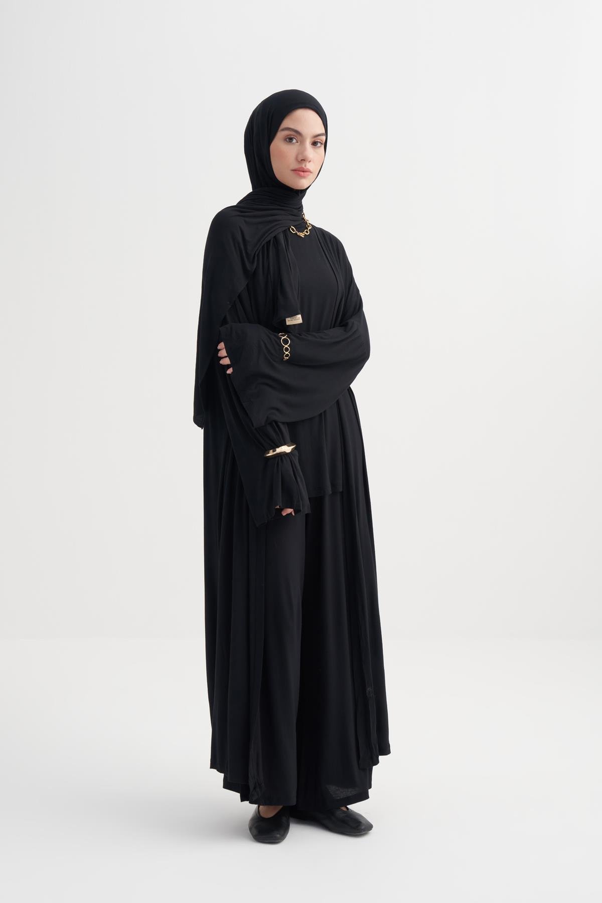 Micro Modal Abaya Siyah
