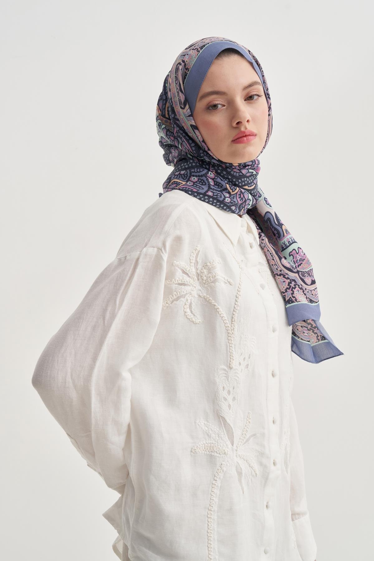 Olea Lila Nilla Pamuklu Şal